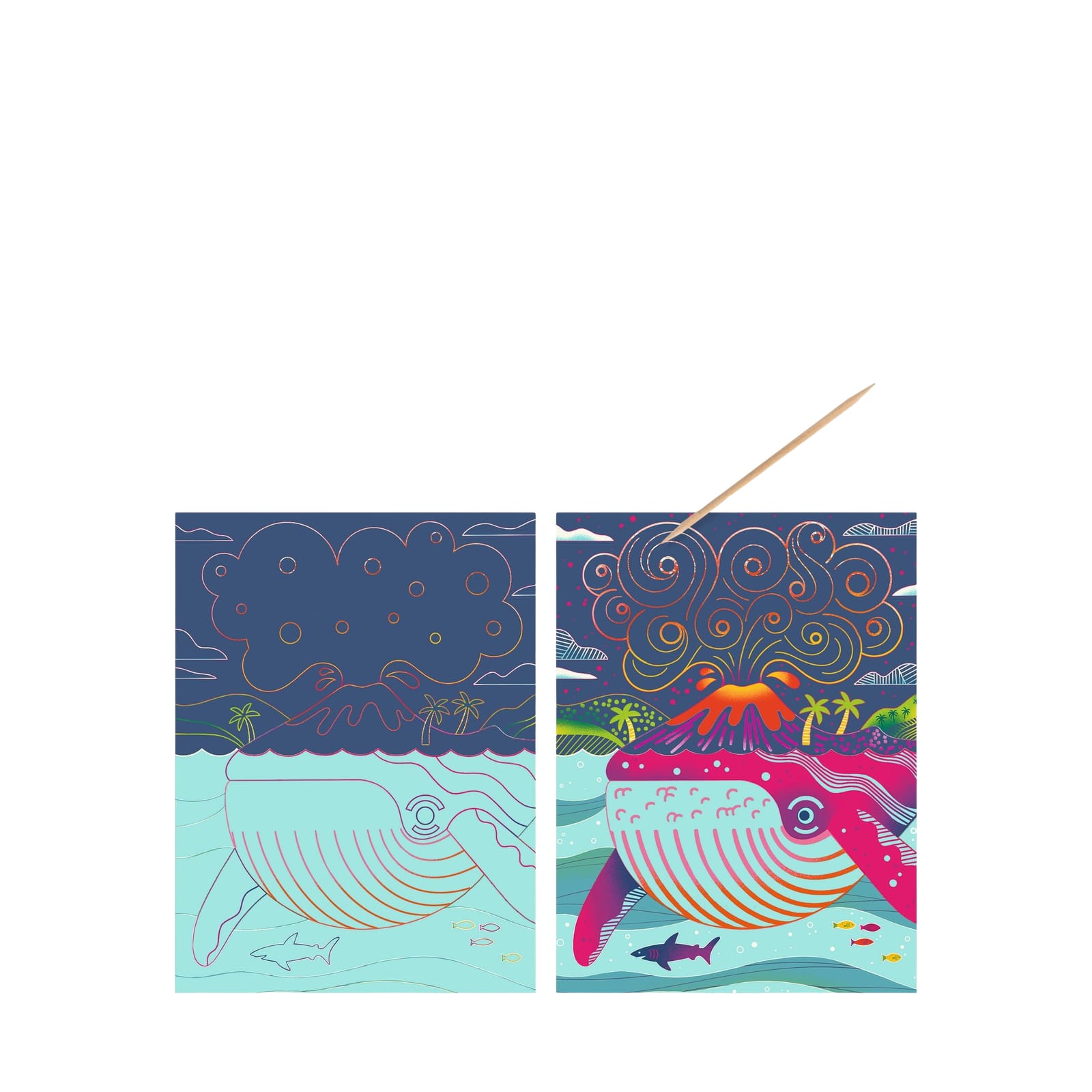 Colour Scratch Boards - Topsy Turvy
