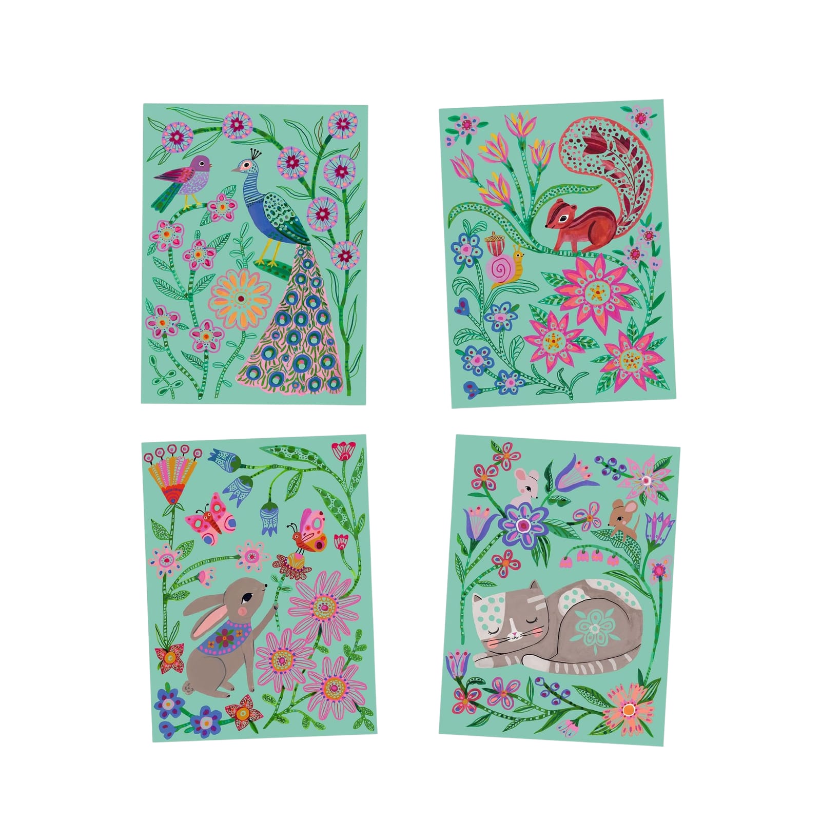 Colour Scratch Boards - Garden Animals