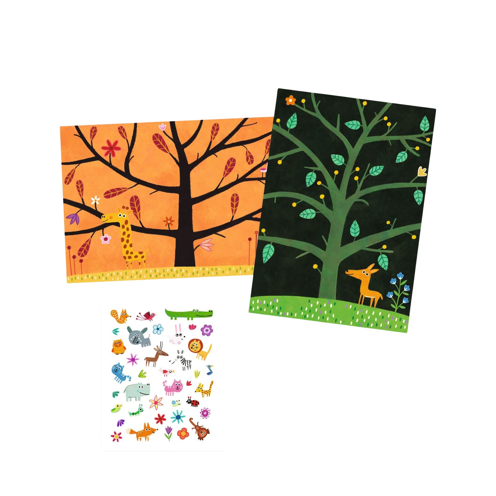 Repositionable Stickers Board - Perched Animals