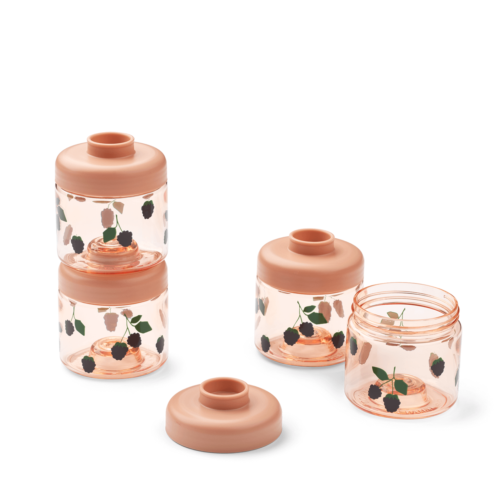 Dominique Baby Food Tritan Boxes 200ml 4-Pack - Berry Pale Tuscany