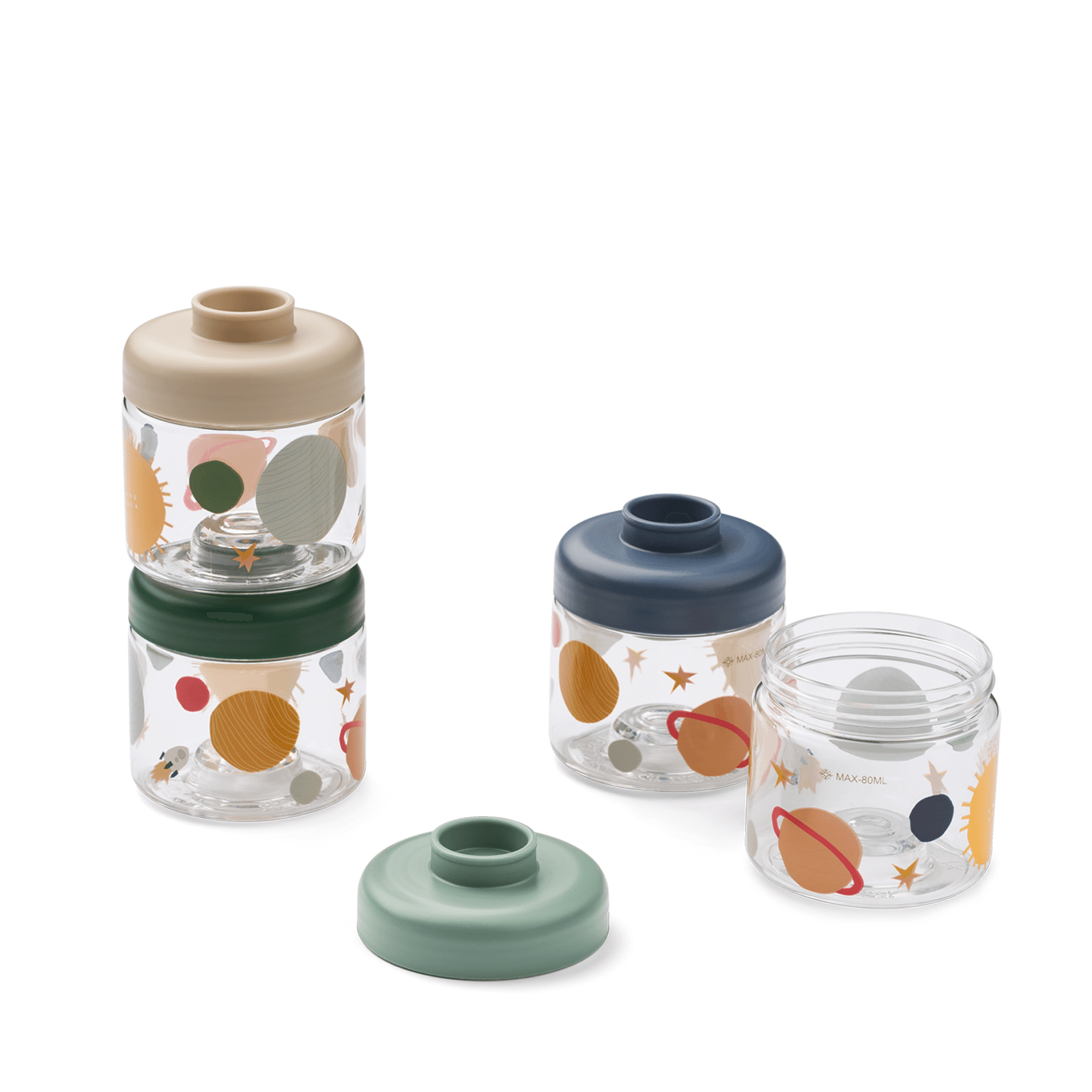 Dominique Baby Food Tritan Boxes 200ml 4-Pack - Universe Classic Navy