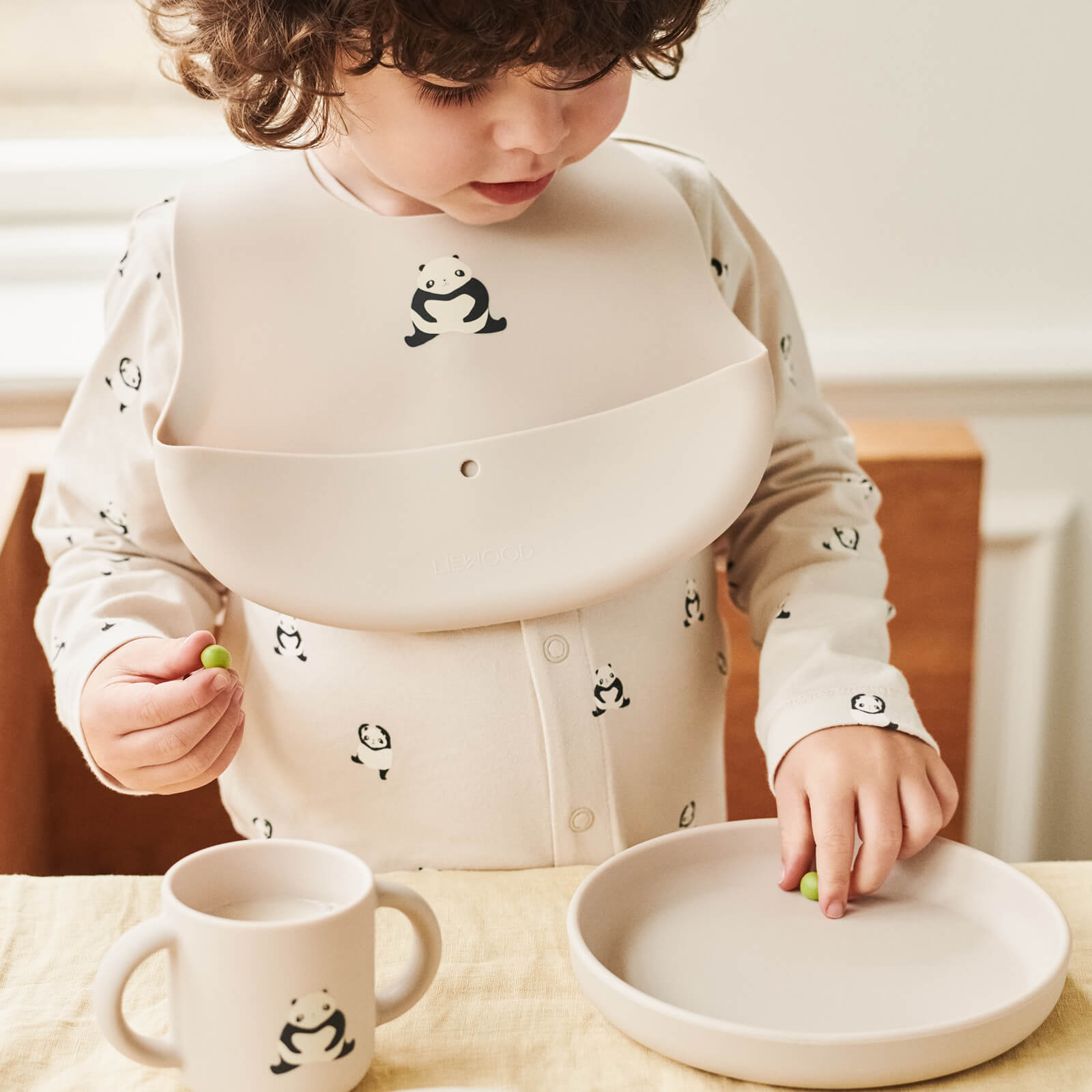 Ember Printed Bib 2 Pack - Panda Sandy