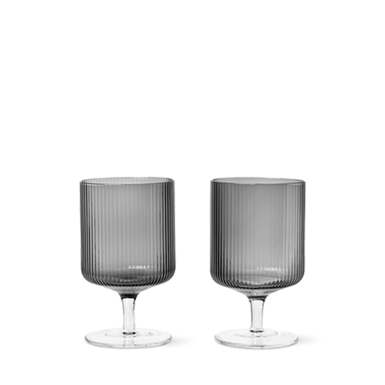 Ripple Wine Glasses - Set of 2 - Smoked Grey