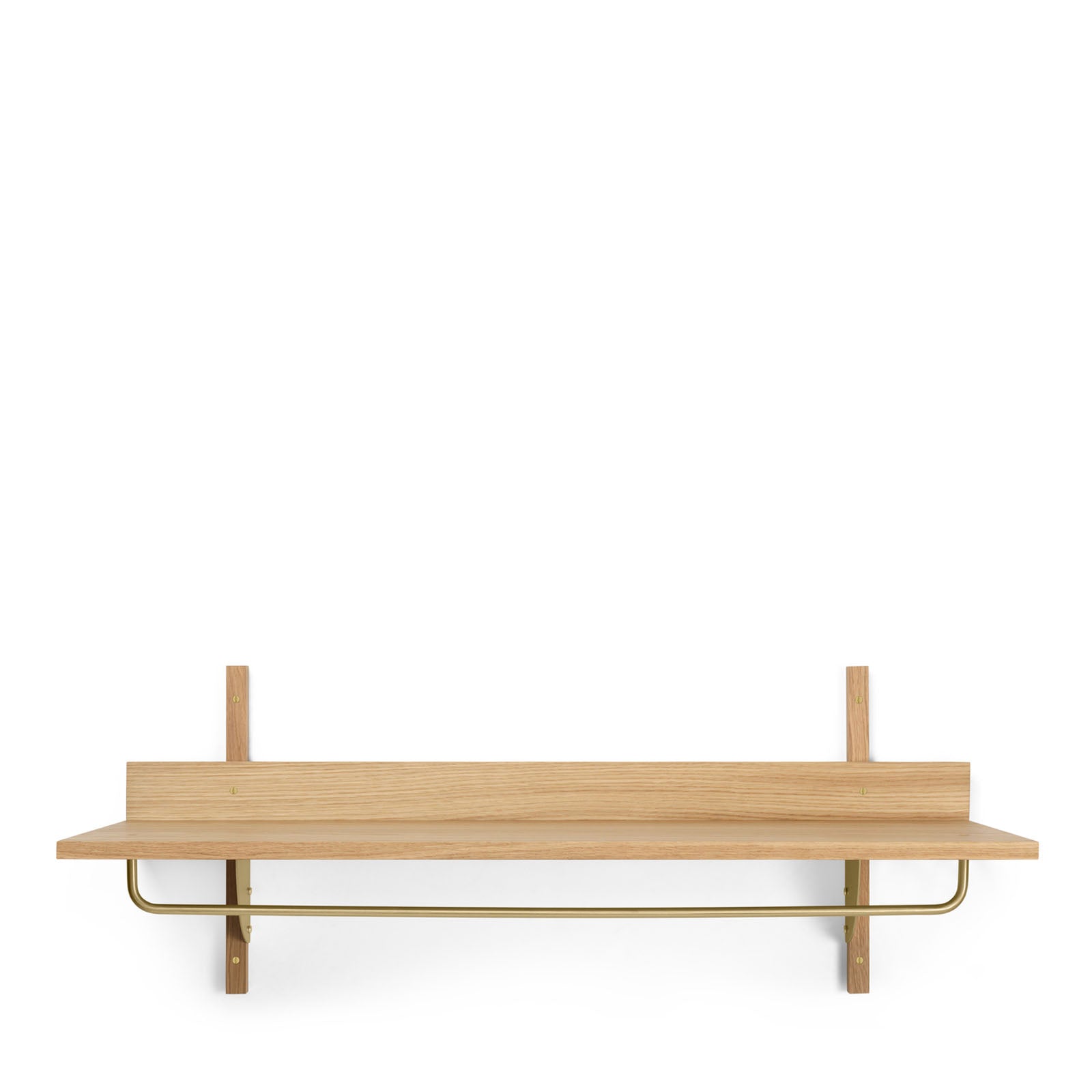 Sector Rack Shelf - Oak/Brass