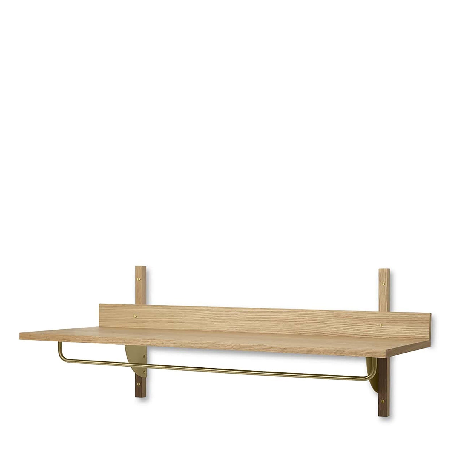 Sector Rack Shelf - Oak/Brass