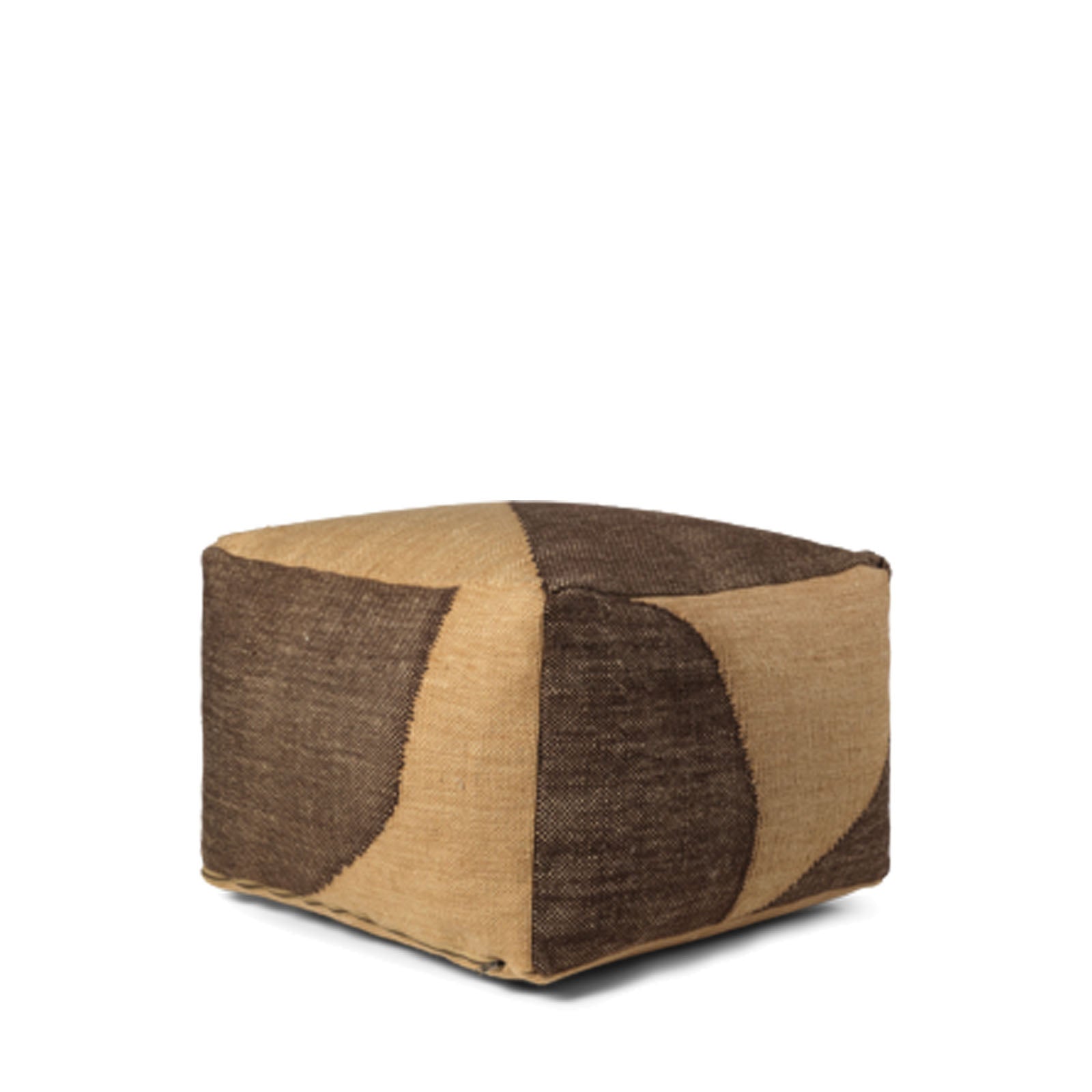 Forene Square Pouf - Tan/Chocolate