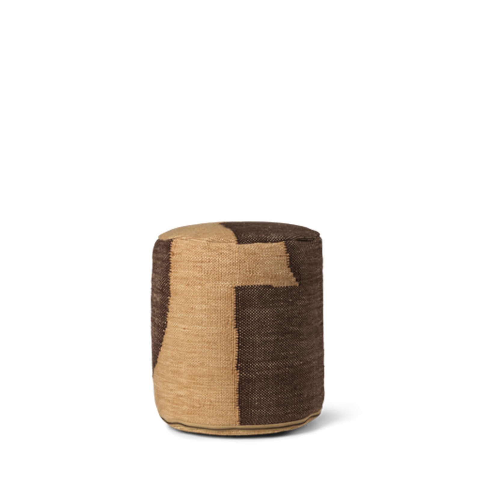 Forene Cylinder Pouf - Tan/Chocolate