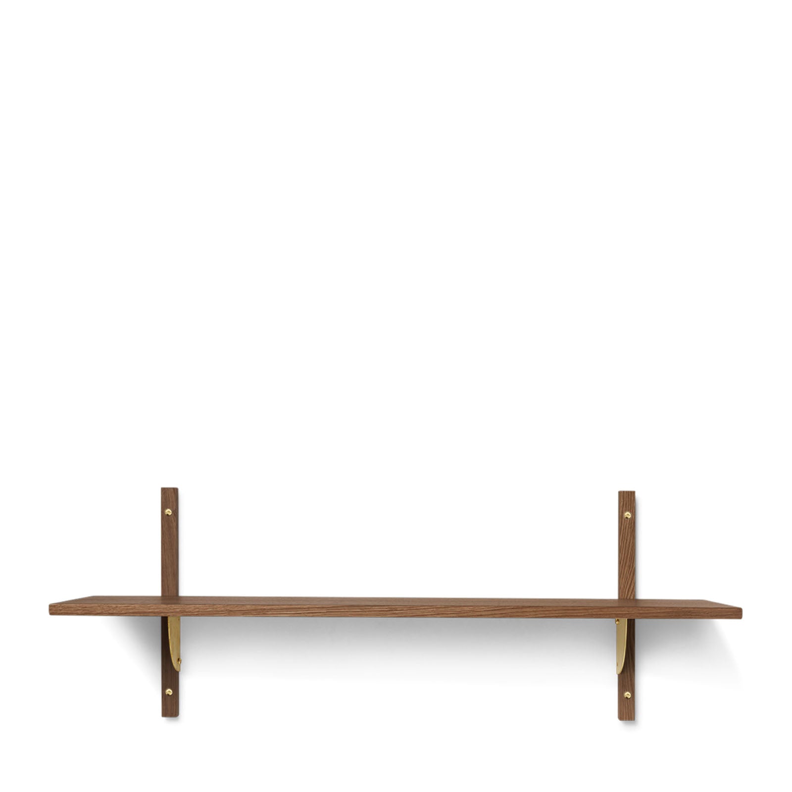 Sector Shelf Single/Wide - Smoked Oak/Brass