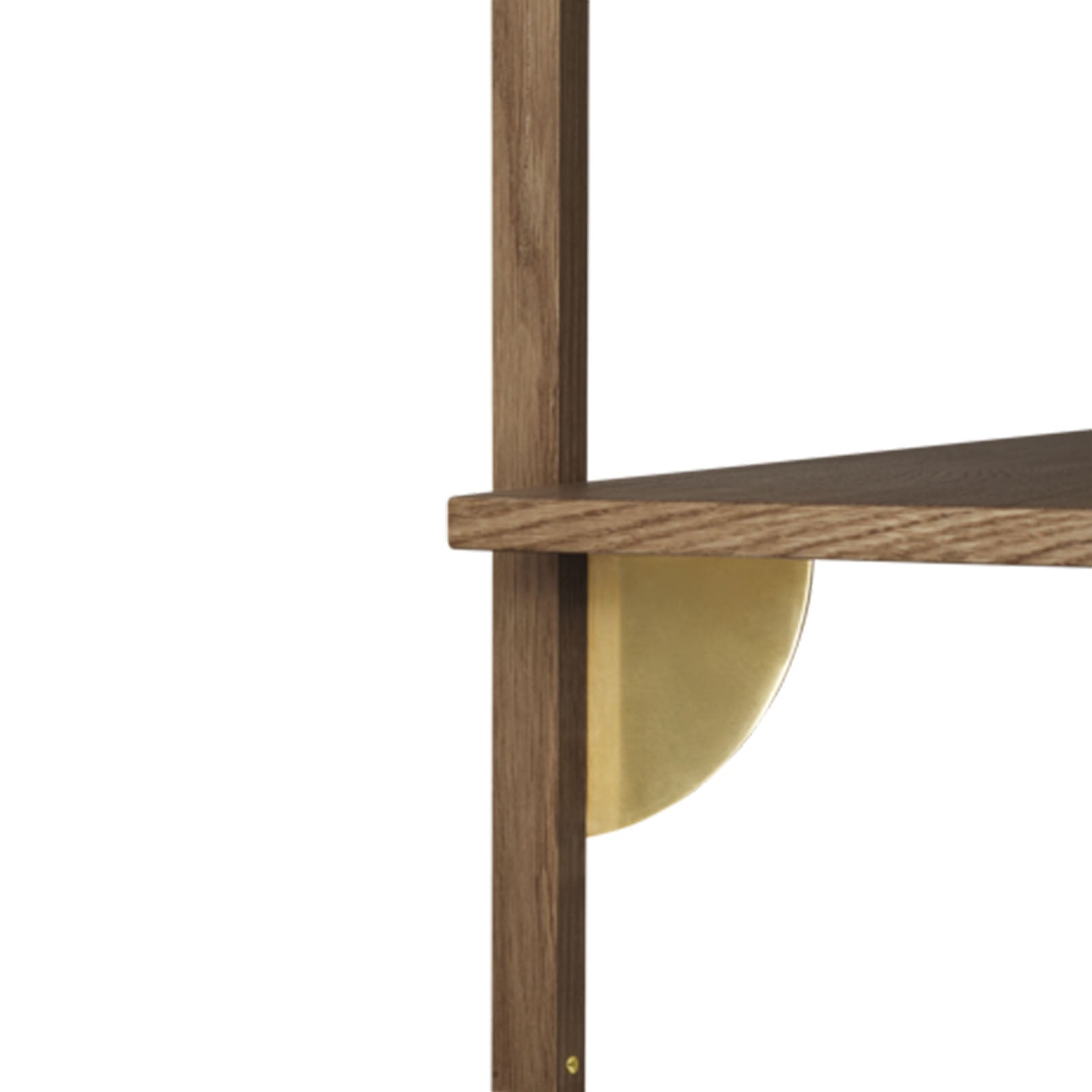 Sector Shelf Single/Wide - Smoked Oak/Brass