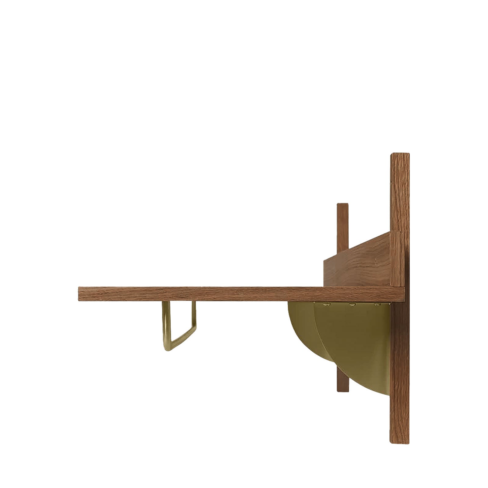 Sector Rack Shelf - Smoked Oak/Brass