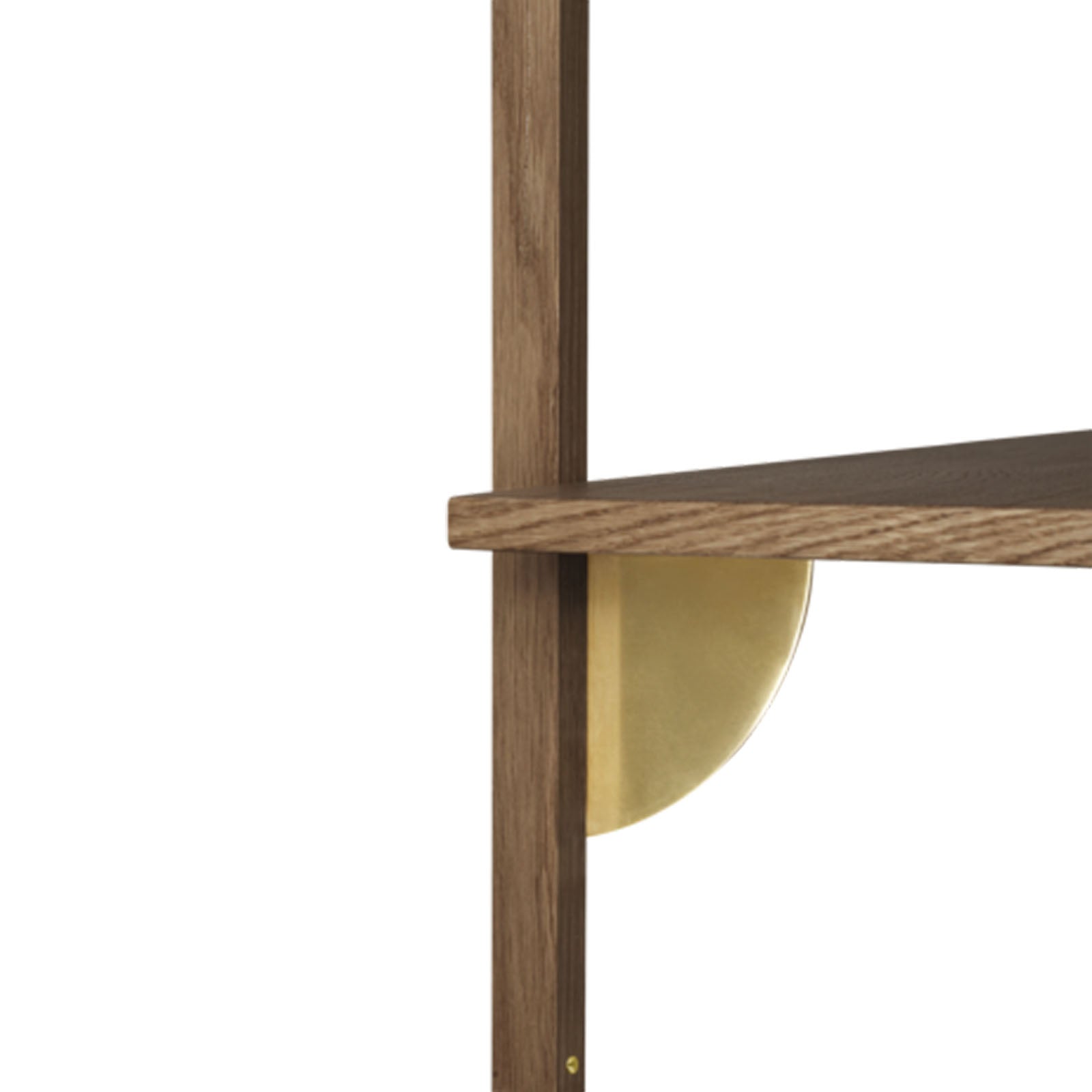 Sector Shelf Single/Narrow - Smoked Oak/Brass