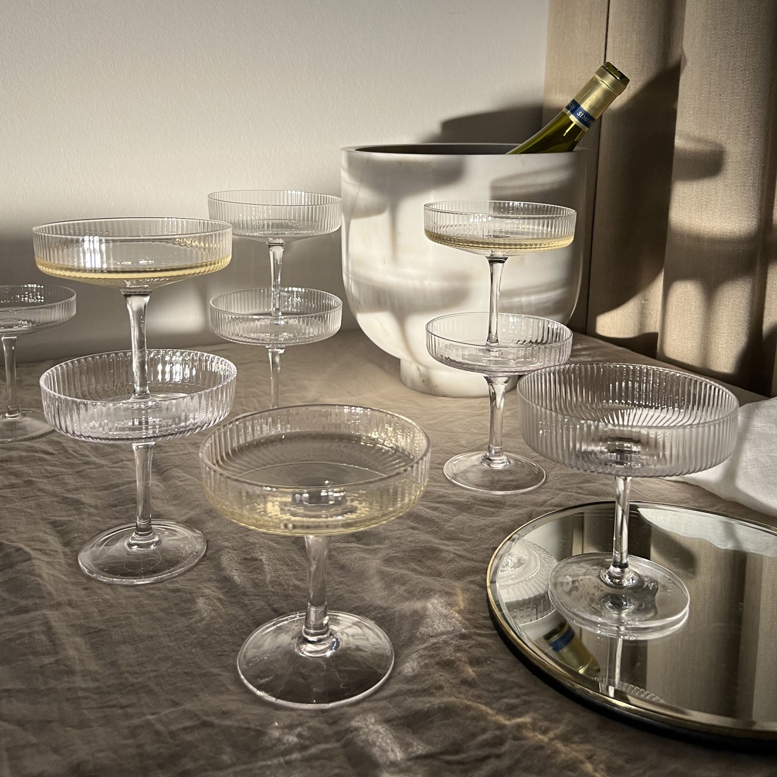 Ripple Champagne Saucers - Set of 2 - Clear