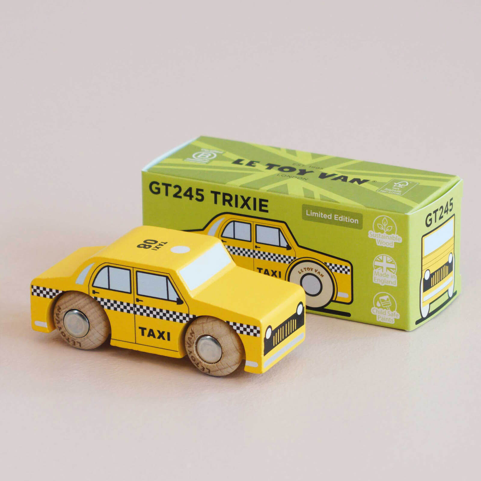 Wooden Yellow Taxi - GT245 Trixie