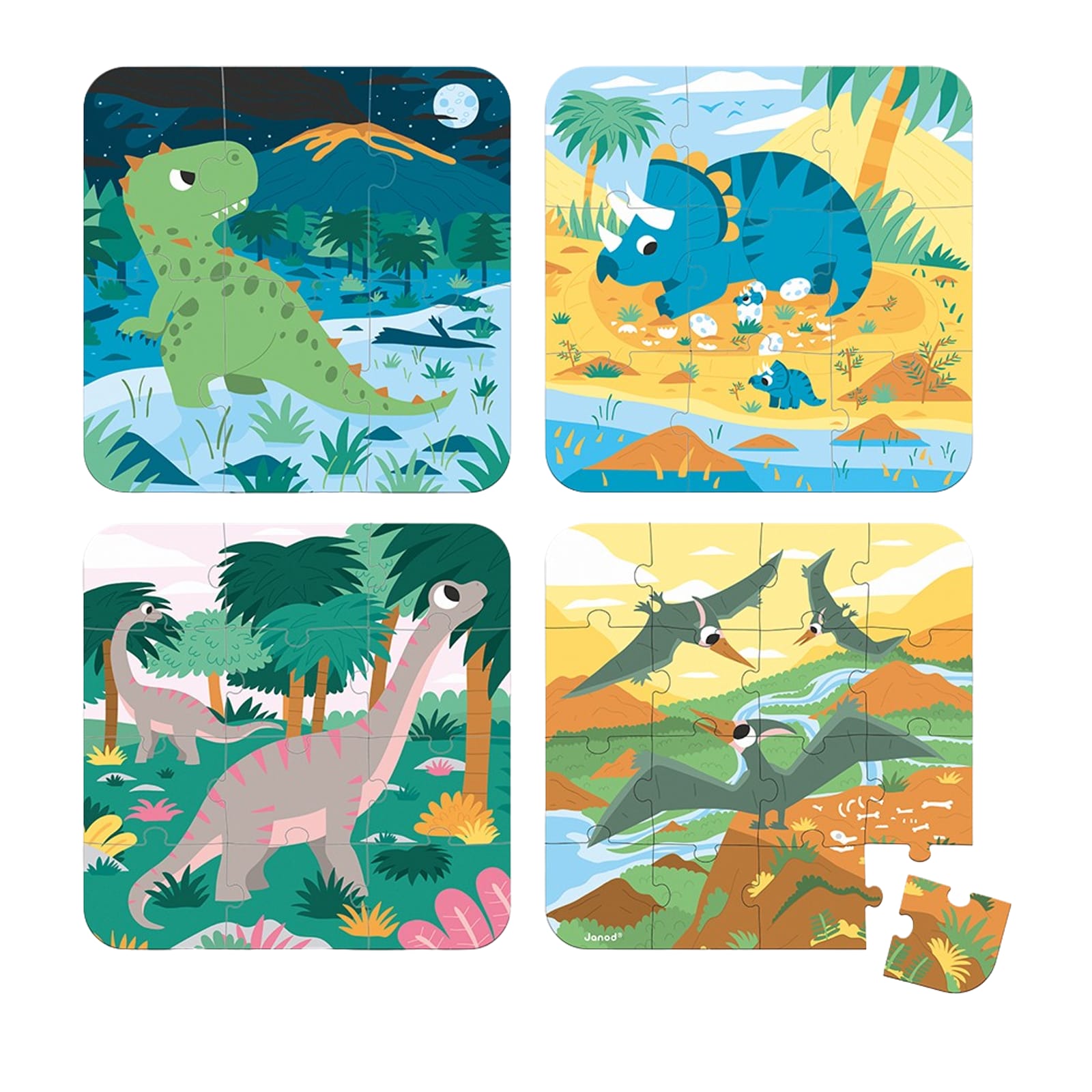 4 Progressive Puzzles - Dinosaurs