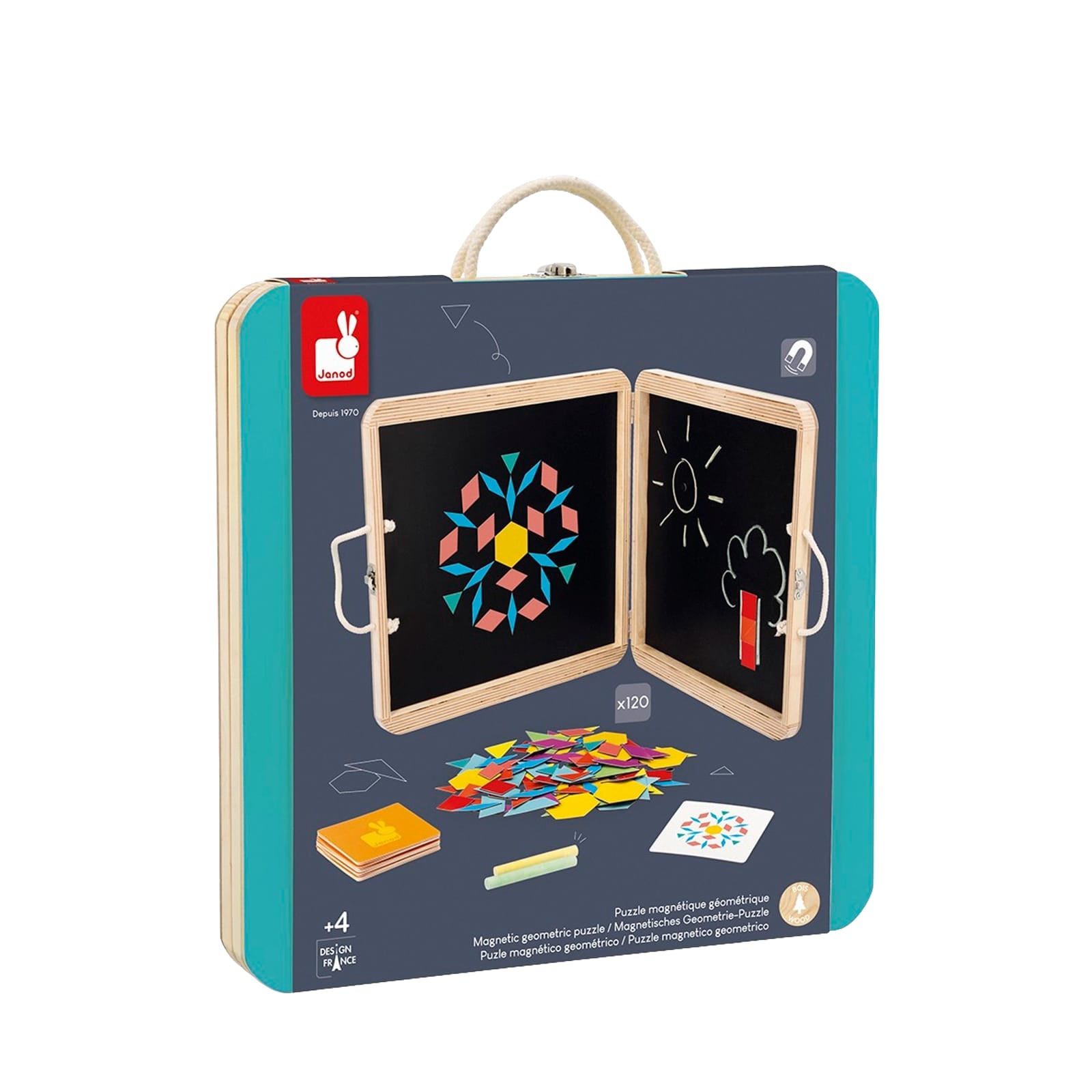 Magnetic Blackboard with Geometric Puzzles