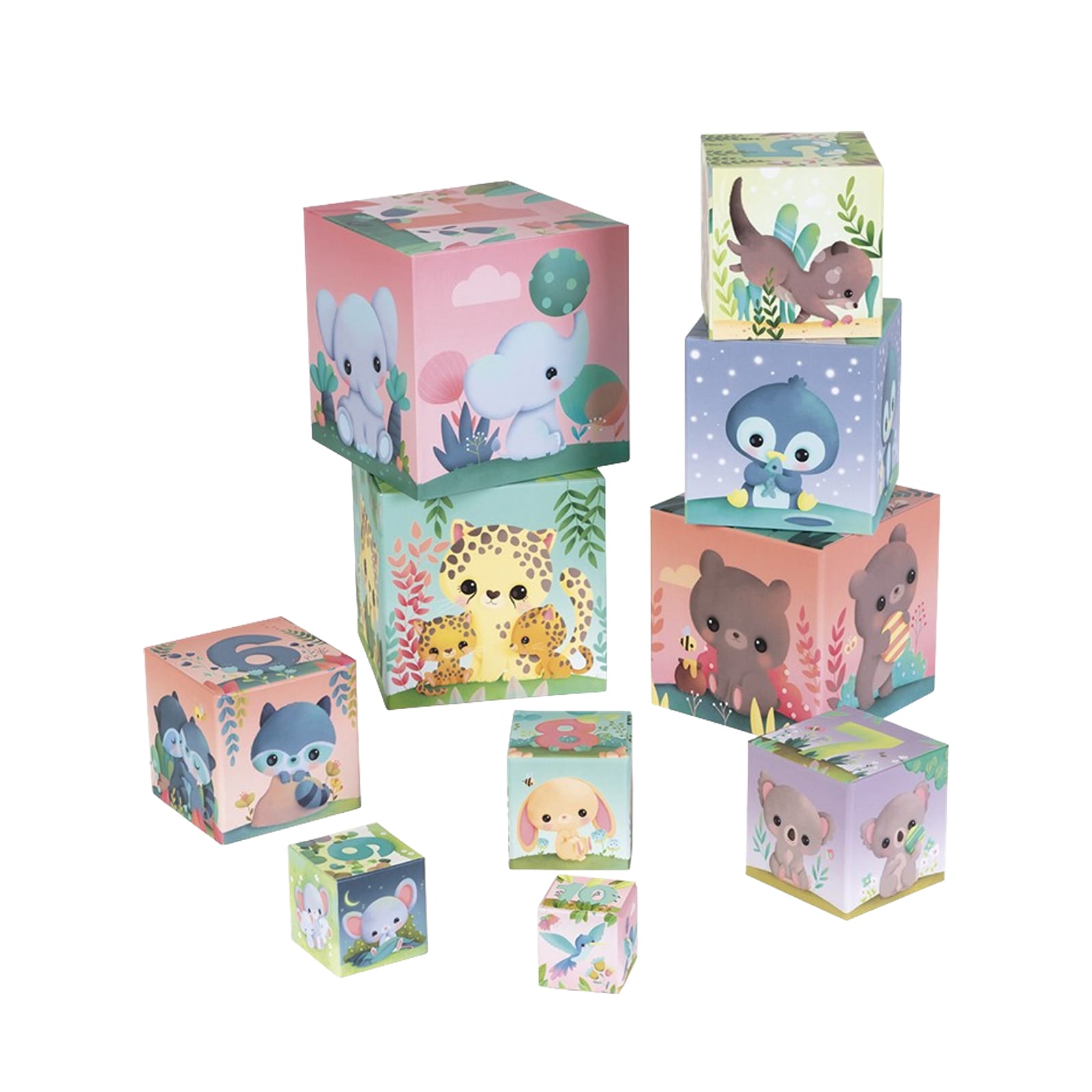 Stacking Block Pyramid - Cute Animals