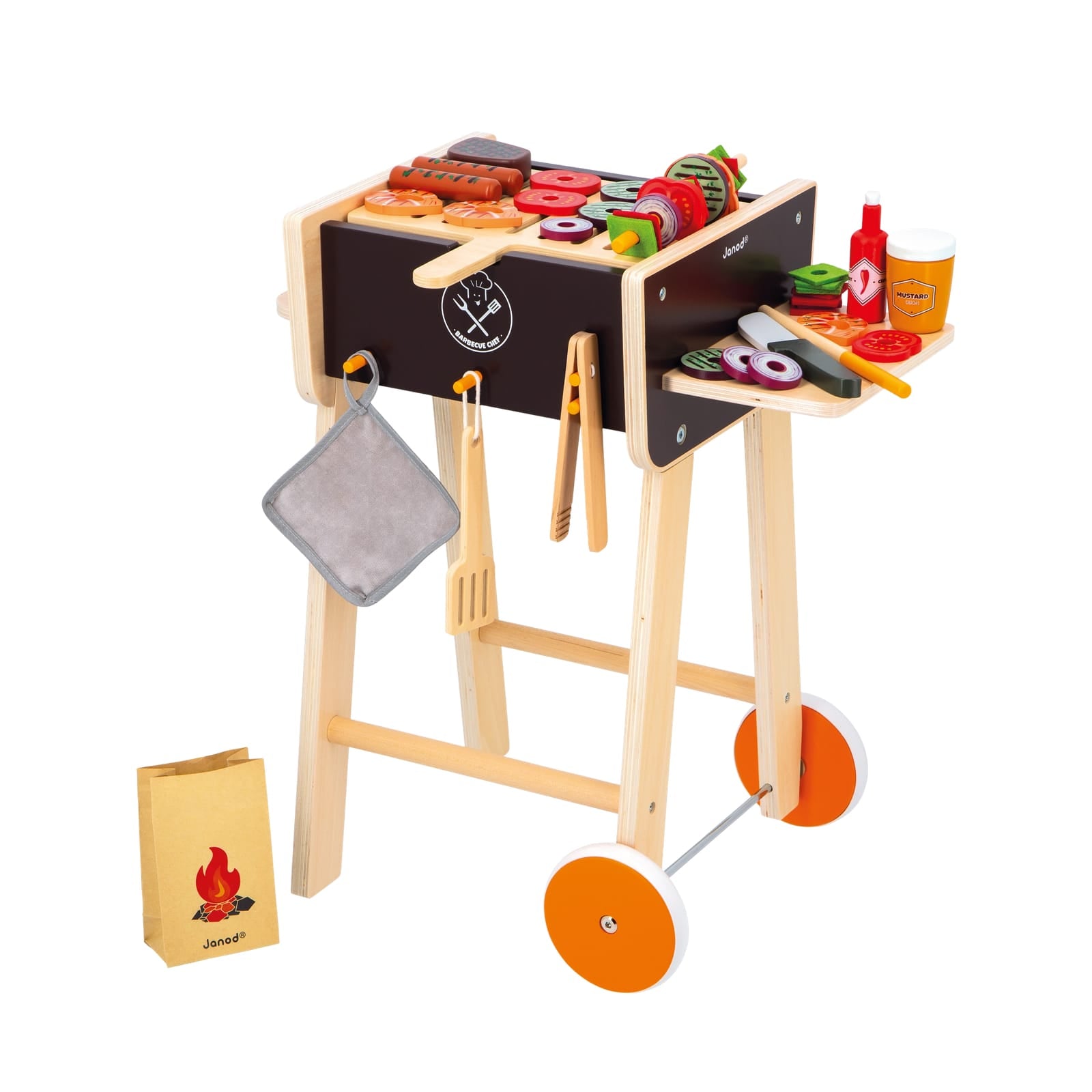 Wooden Barbecue and Accessories