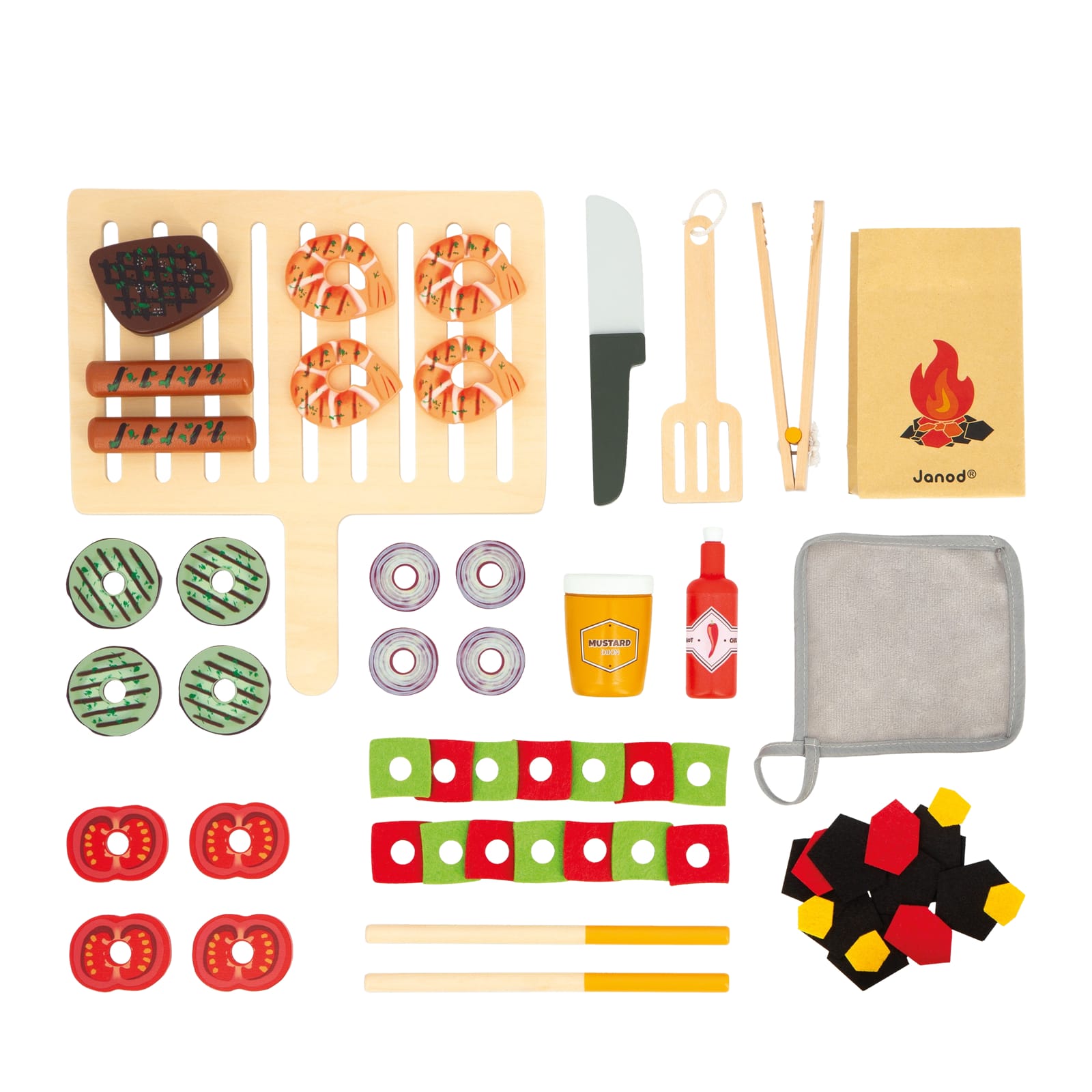 Wooden Barbecue and Accessories