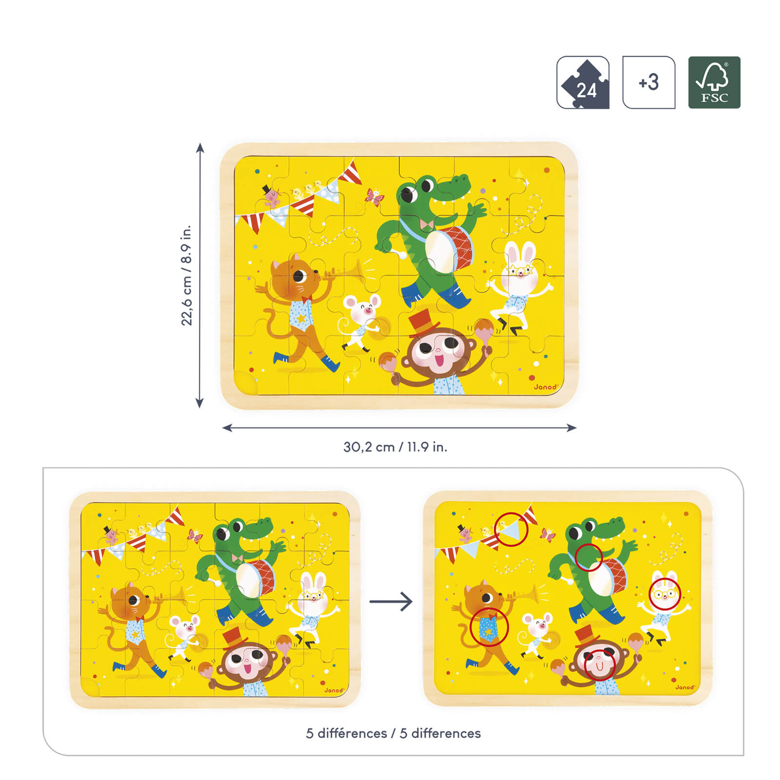 Wooden 24 Piece Puzzle - Party Time