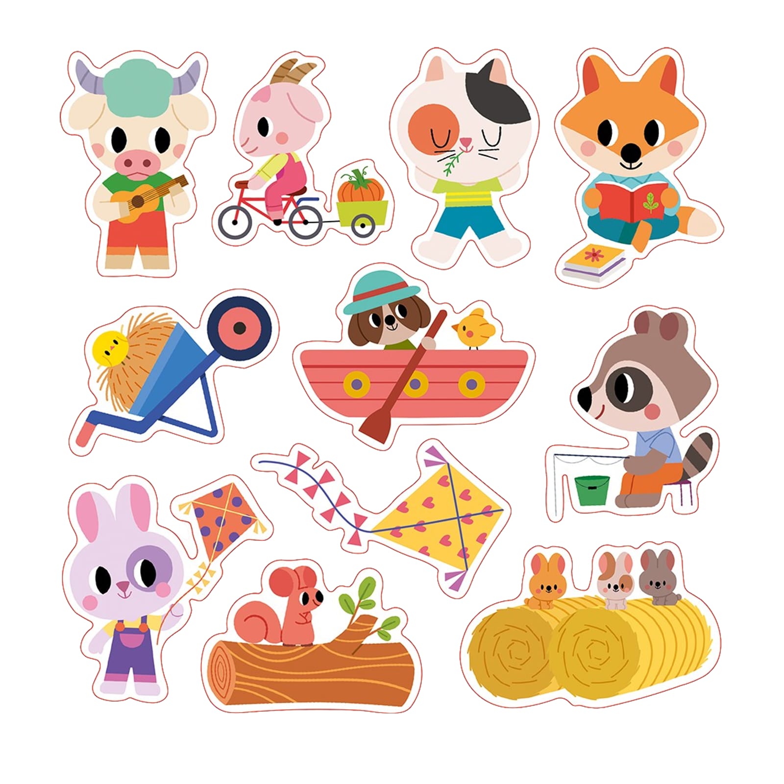 Repositionable Thick Stickers and Scenes