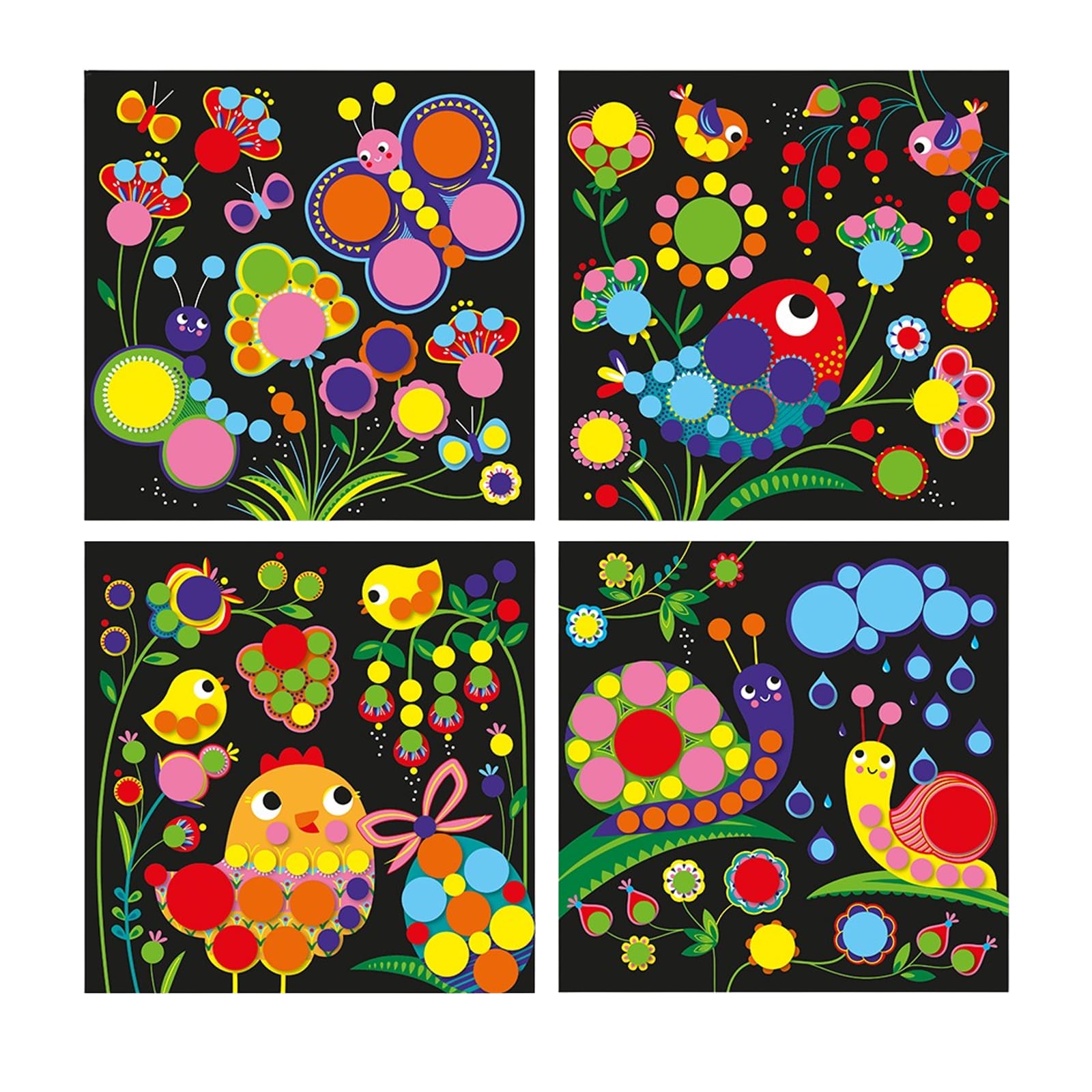 Animal Scene Boards with Round Stickers