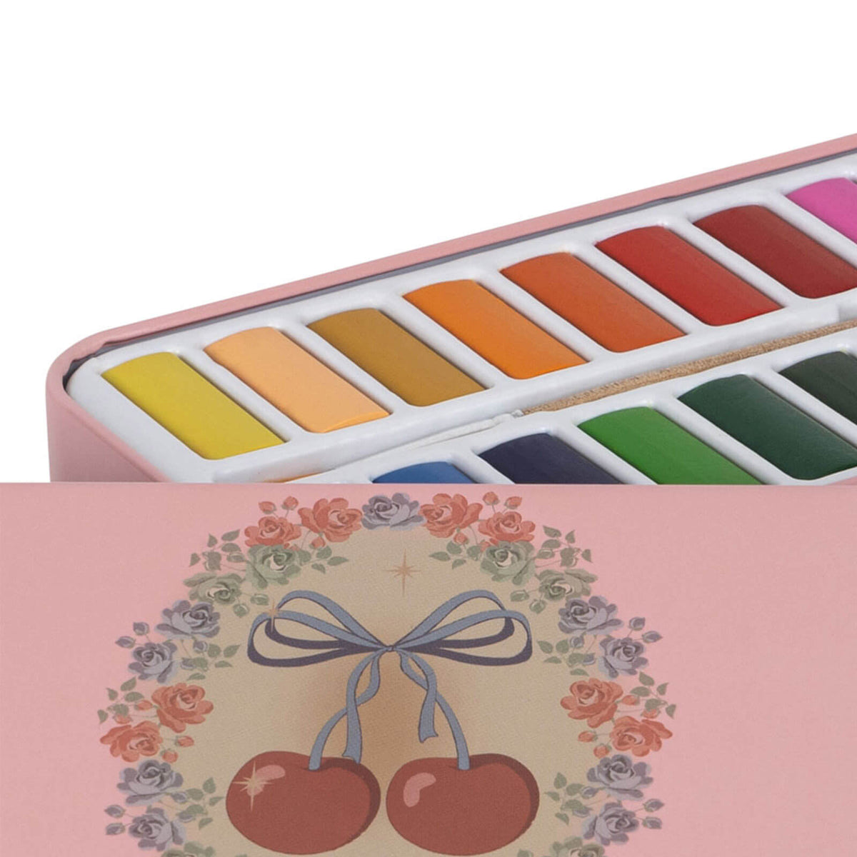 Water Colours Tin Box - Cherry Bow