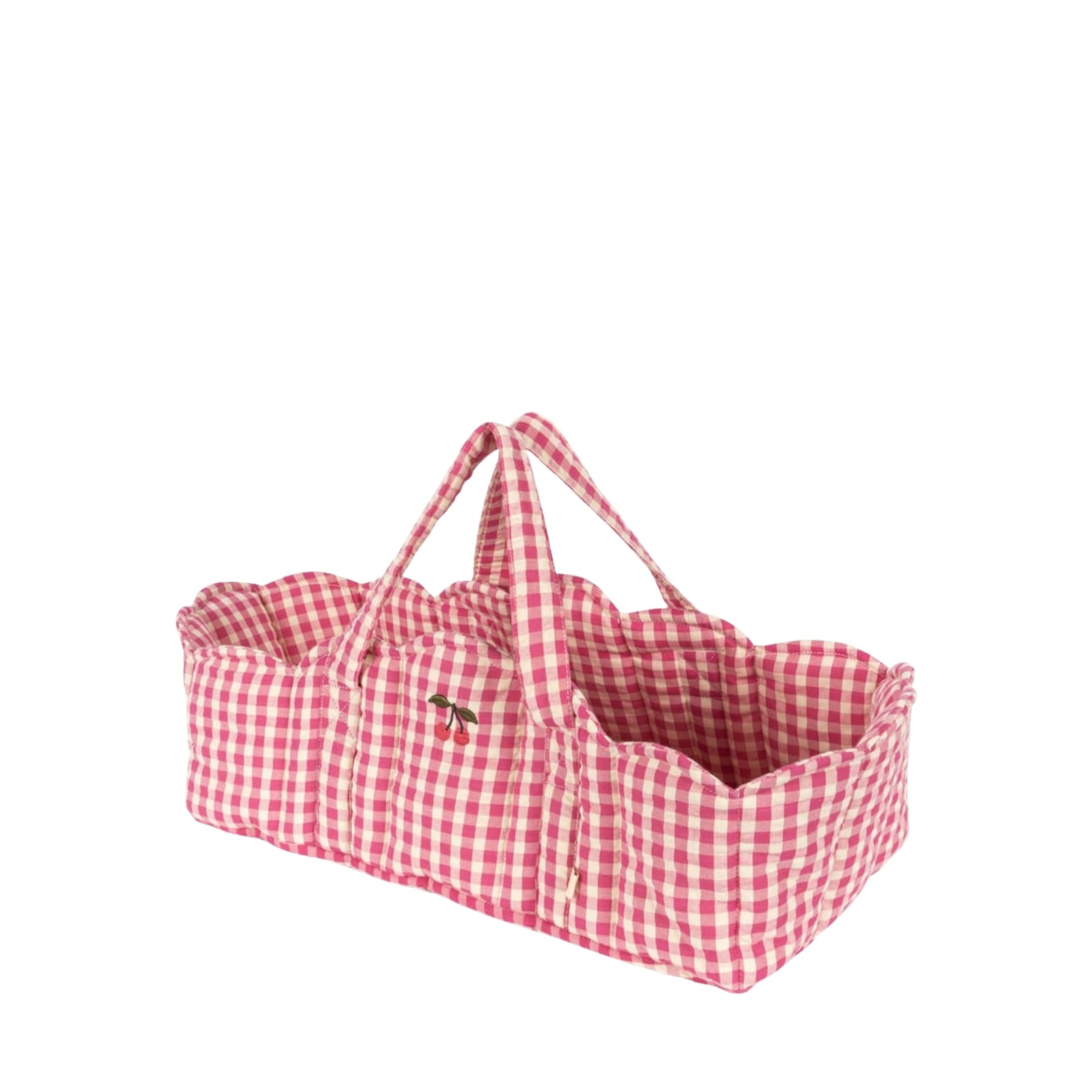 Doll Carry Cot - Bubblegum Check