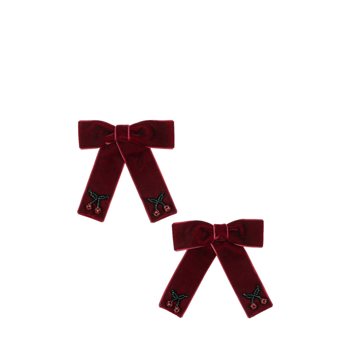 Juliette Bow Hair Clips - Rio Red