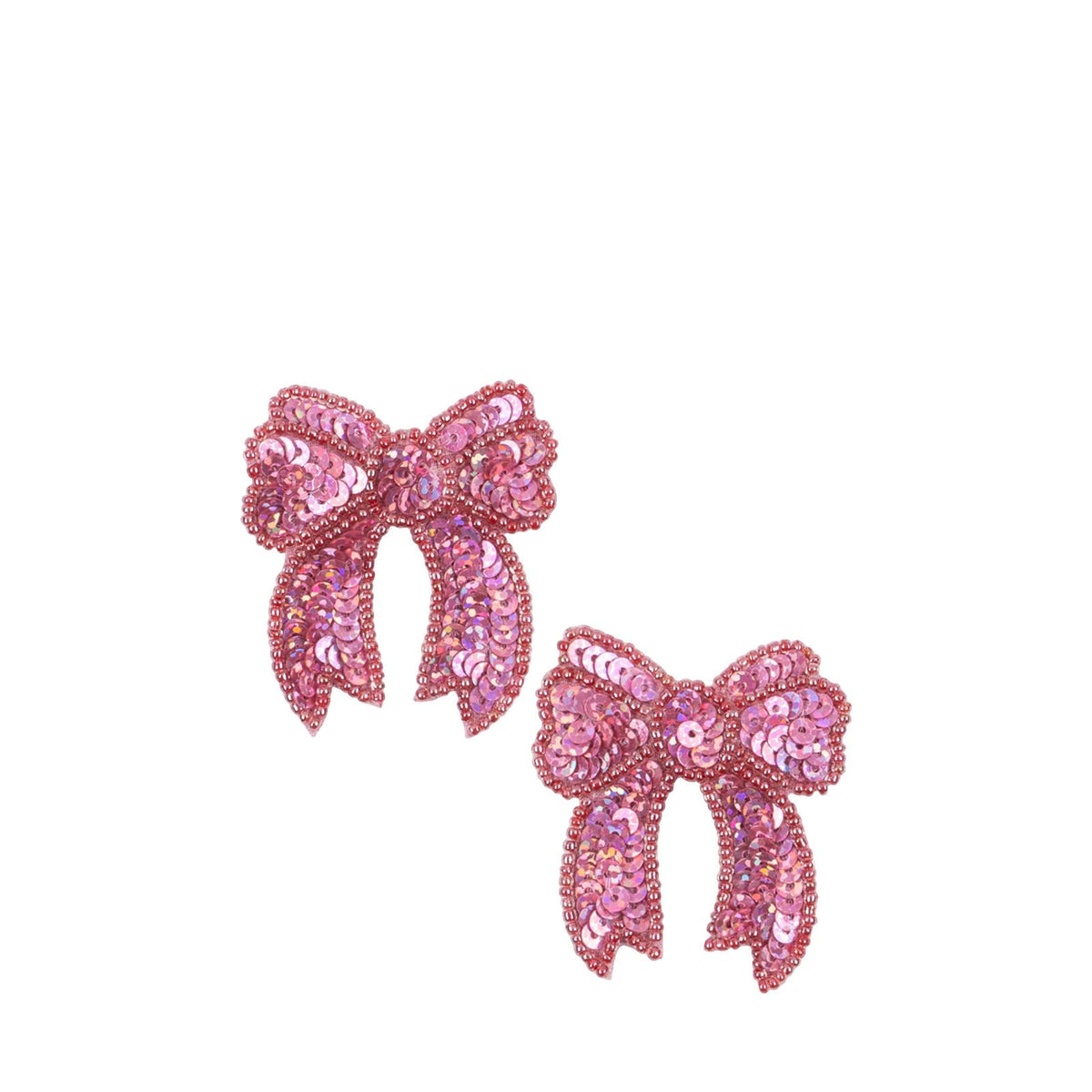 Sequin Bow Hair Clips - Rapture Rose