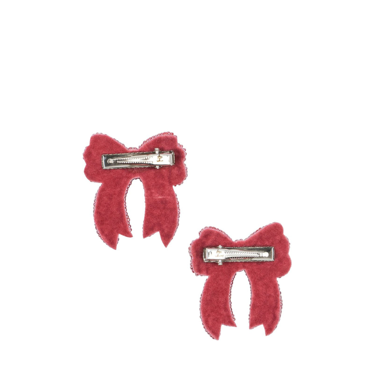 Sequin Bow Hair Clips - Rapture Rose