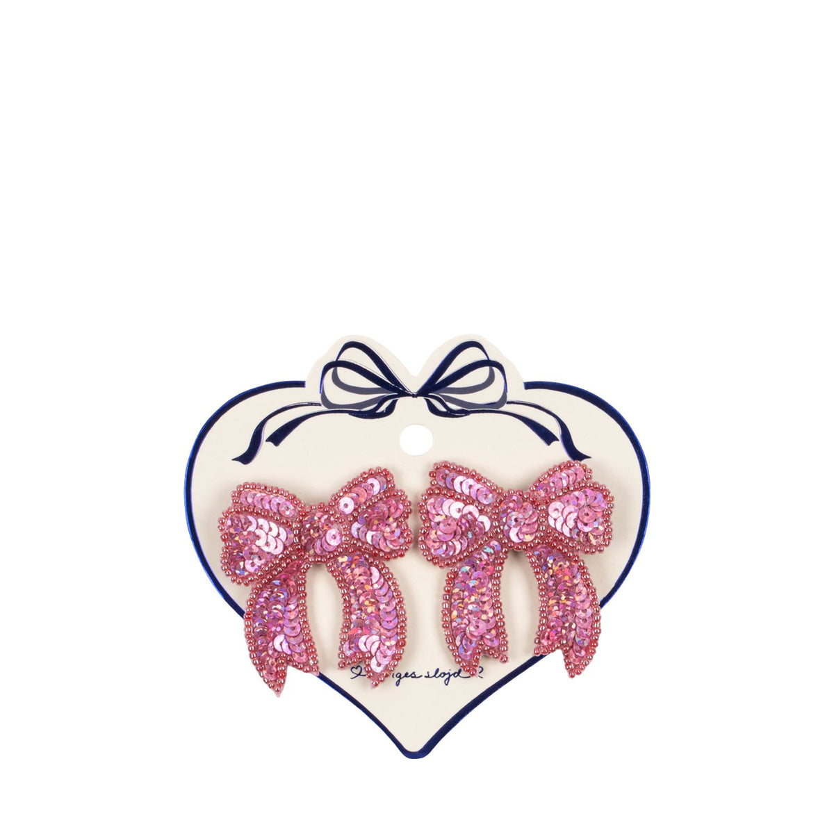 Sequin Bow Hair Clips - Rapture Rose