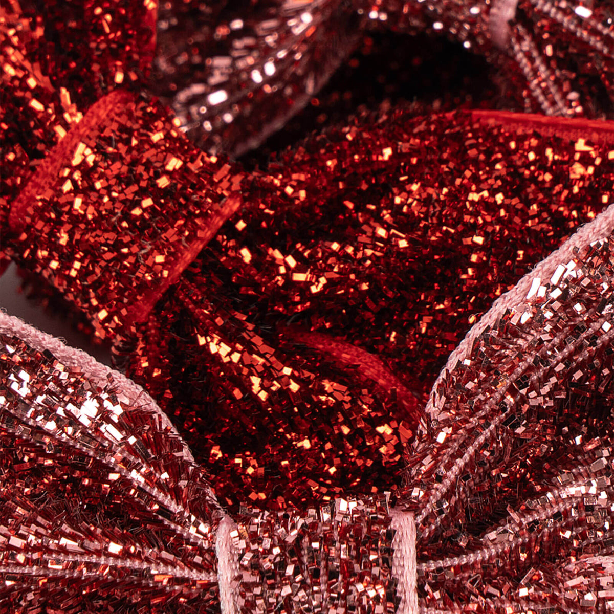 4 Micki Bow Hair Clips - Glitter Red Rose