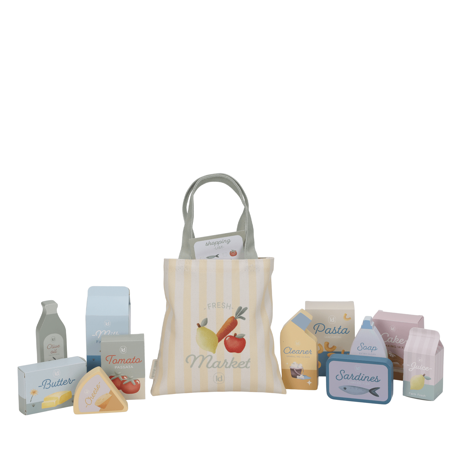 Wooden Shopping Cart - 13 Pieces