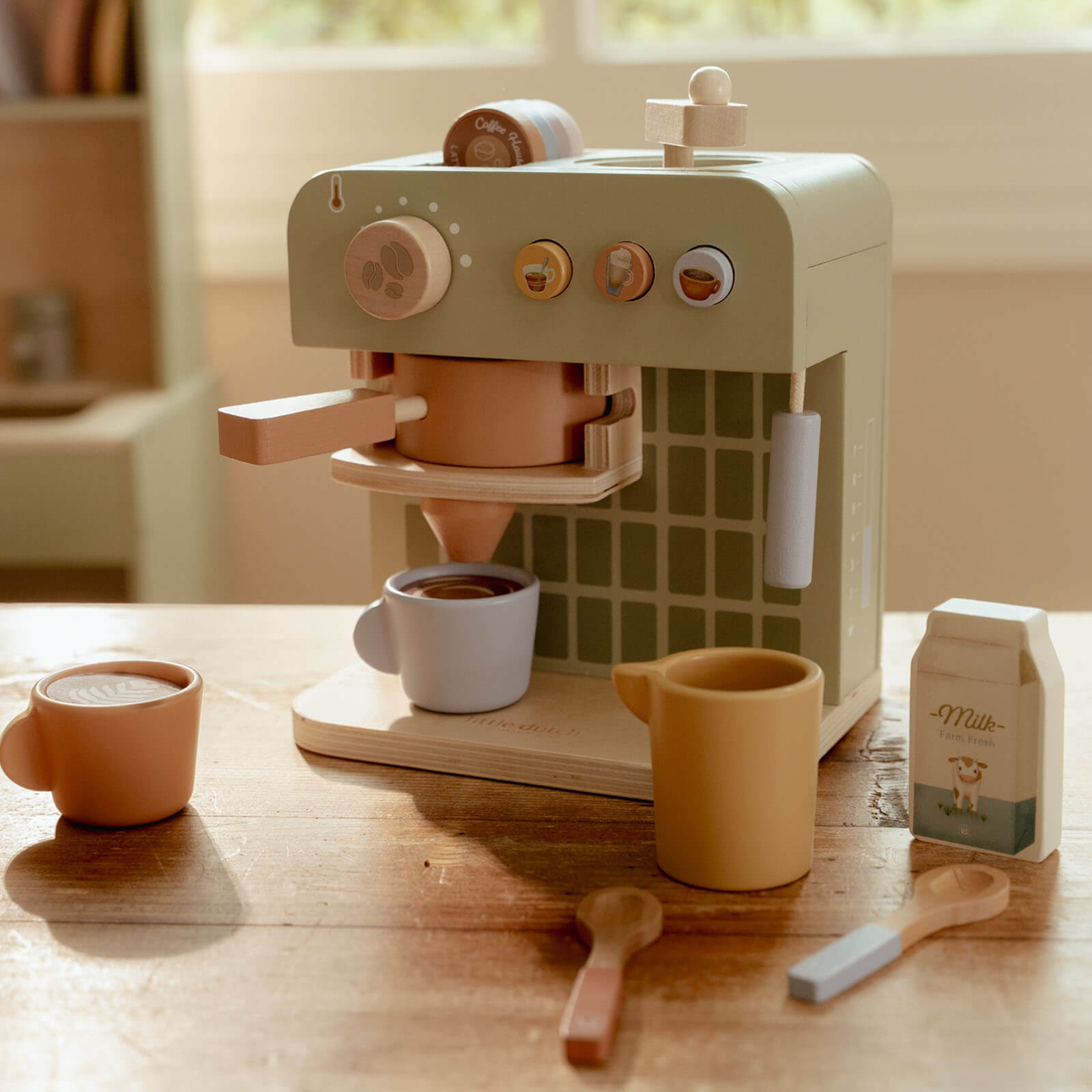 Wooden Coffee Machine - 13 Pieces