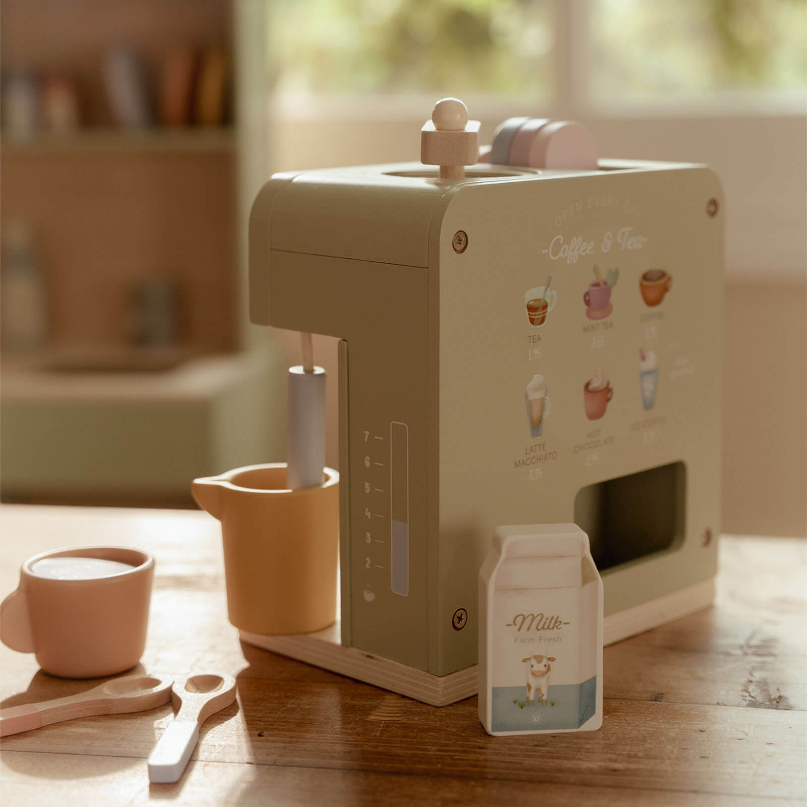 Wooden Coffee Machine - 13 Pieces