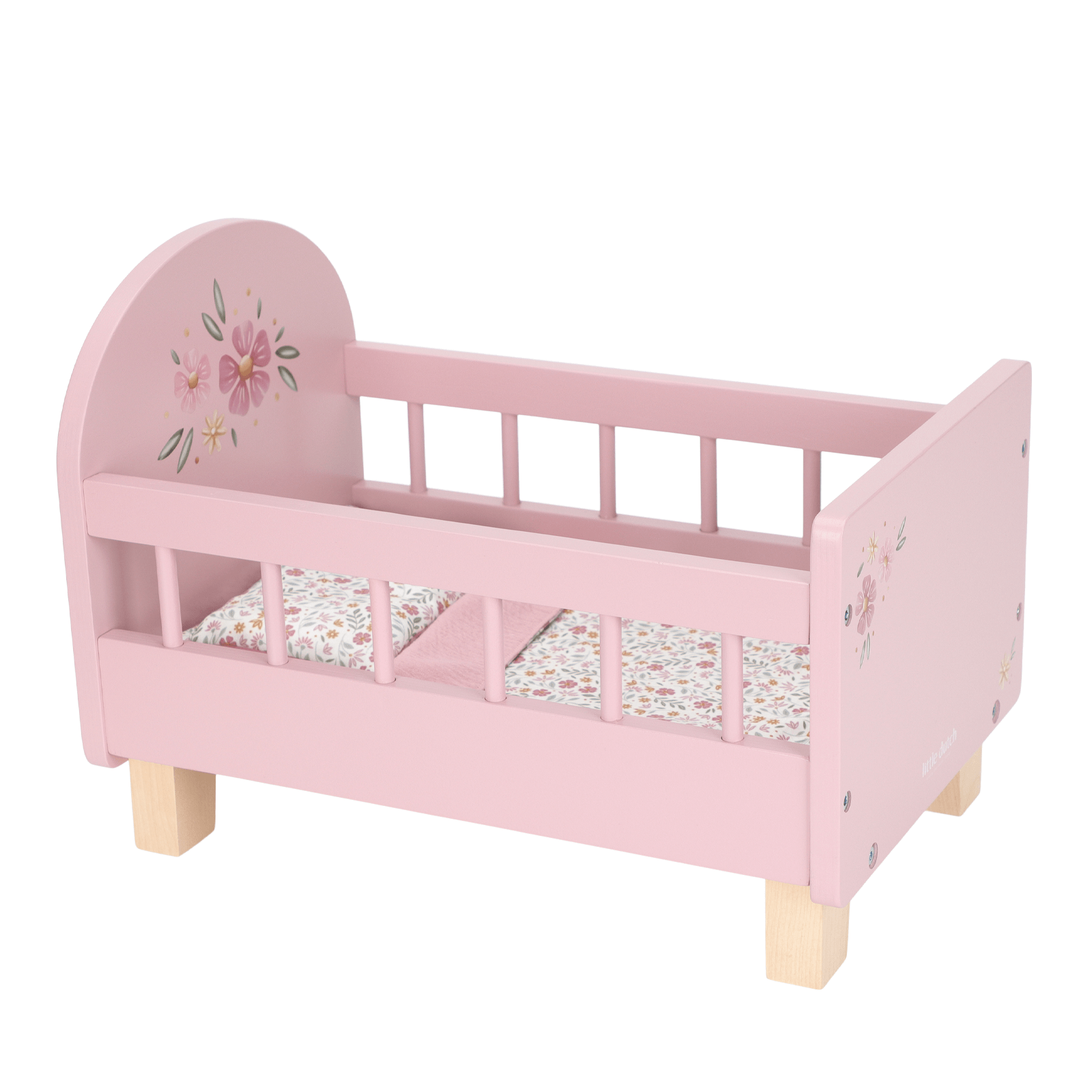 Wooden Doll Bed And Bedding