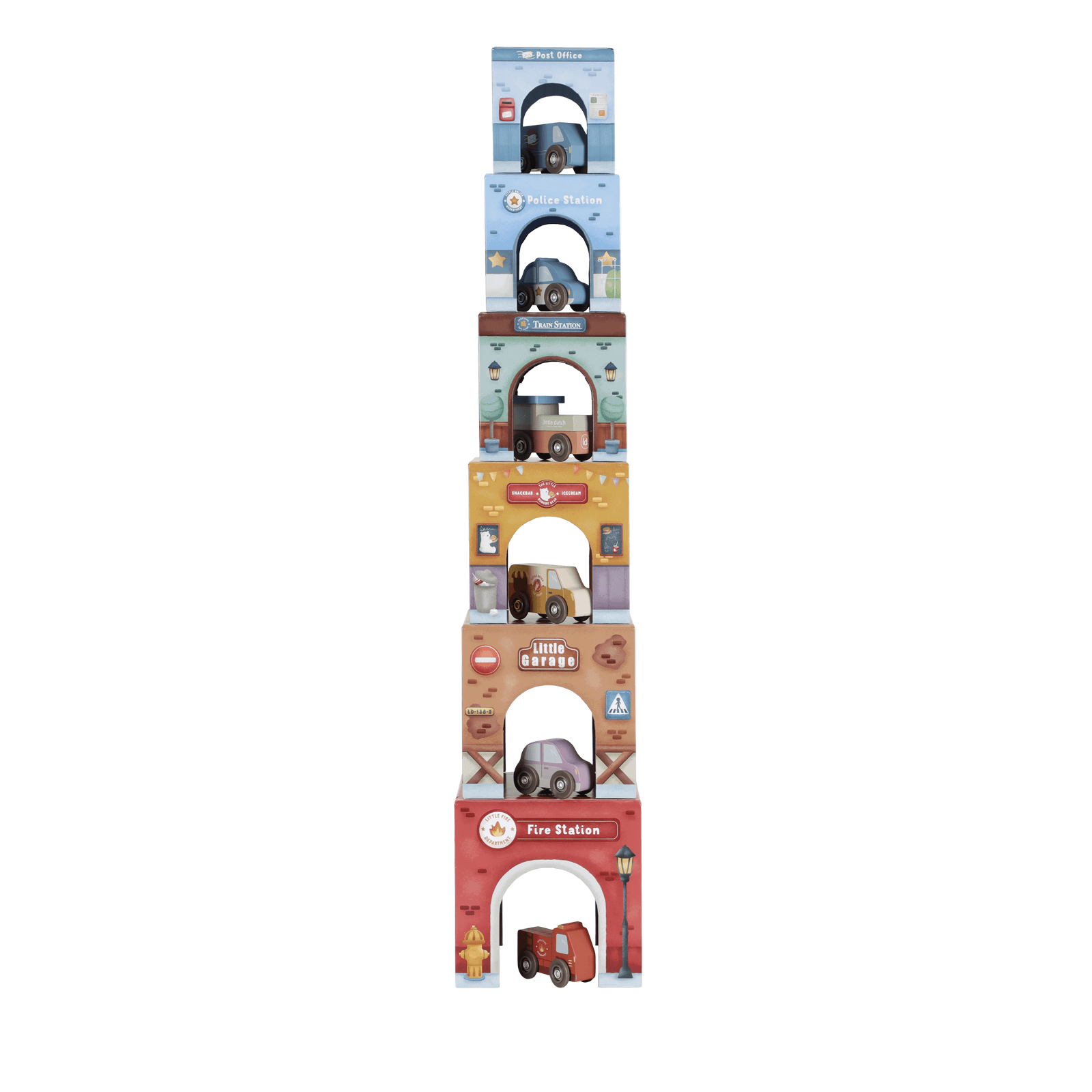 Stacking Block Tower Plus 6 Cars