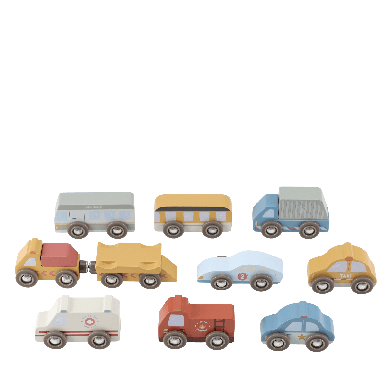 Wooden Vehicle Set - 10 Pieces