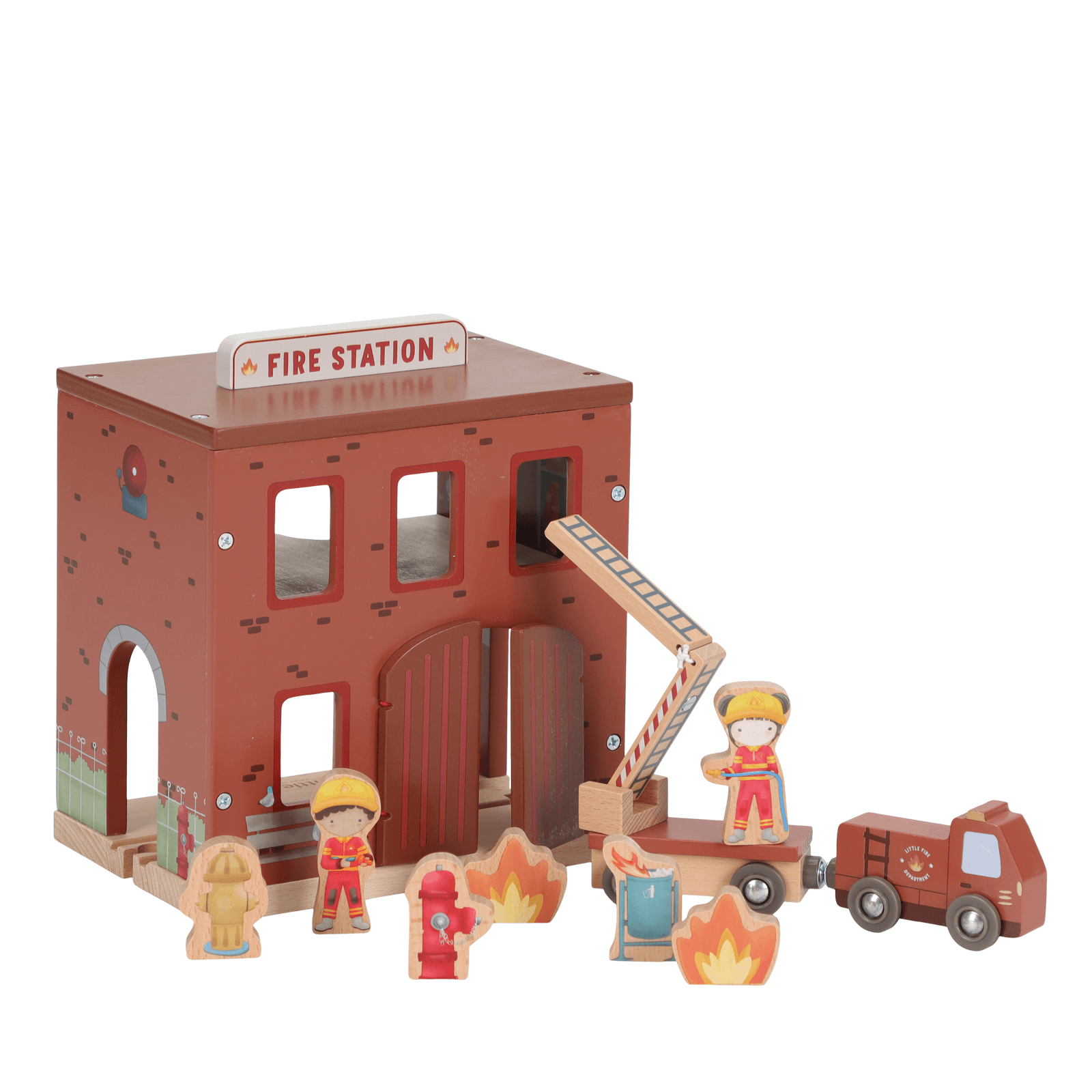 Wooden Fire Station - 10 Pieces