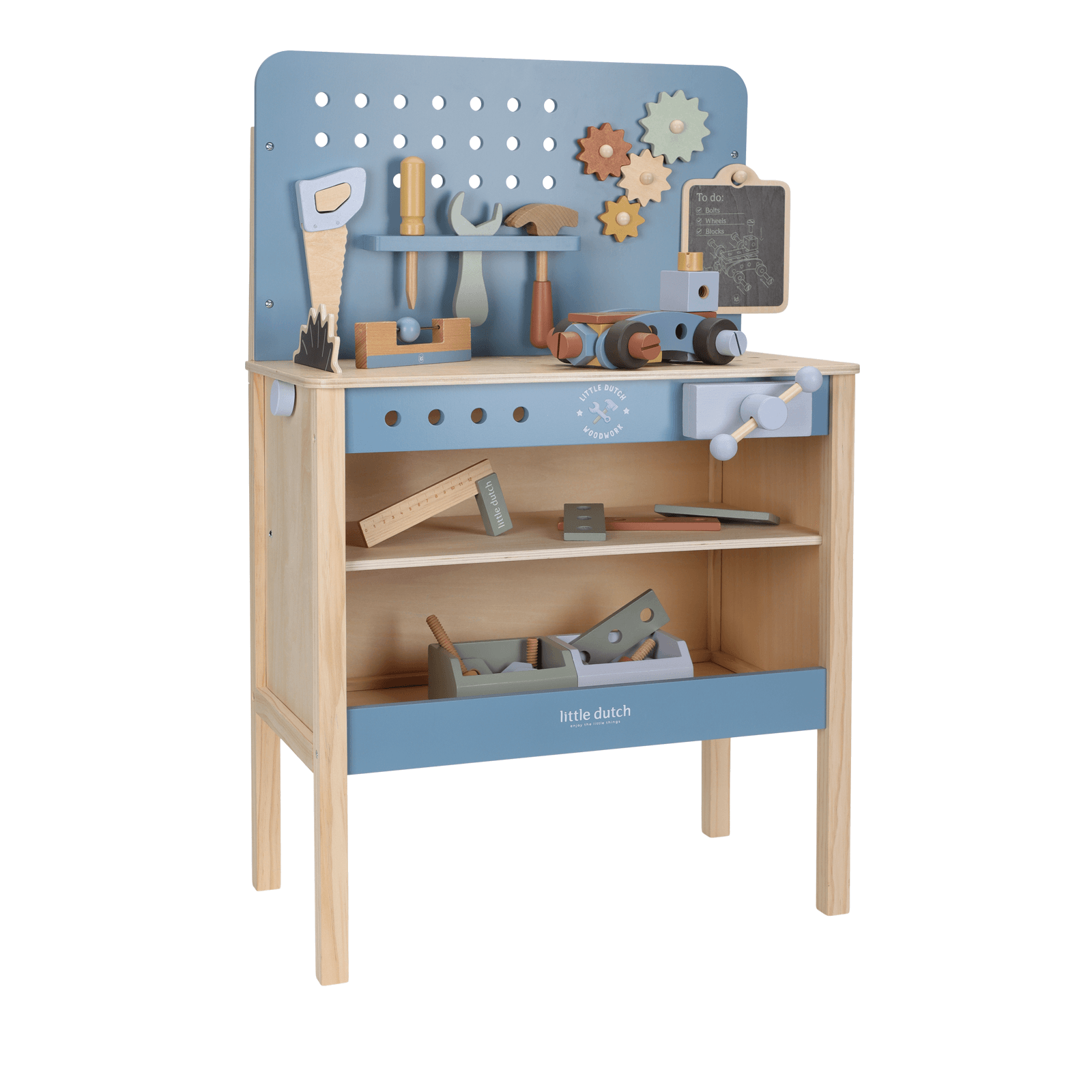 Blue Workbench and Accessories