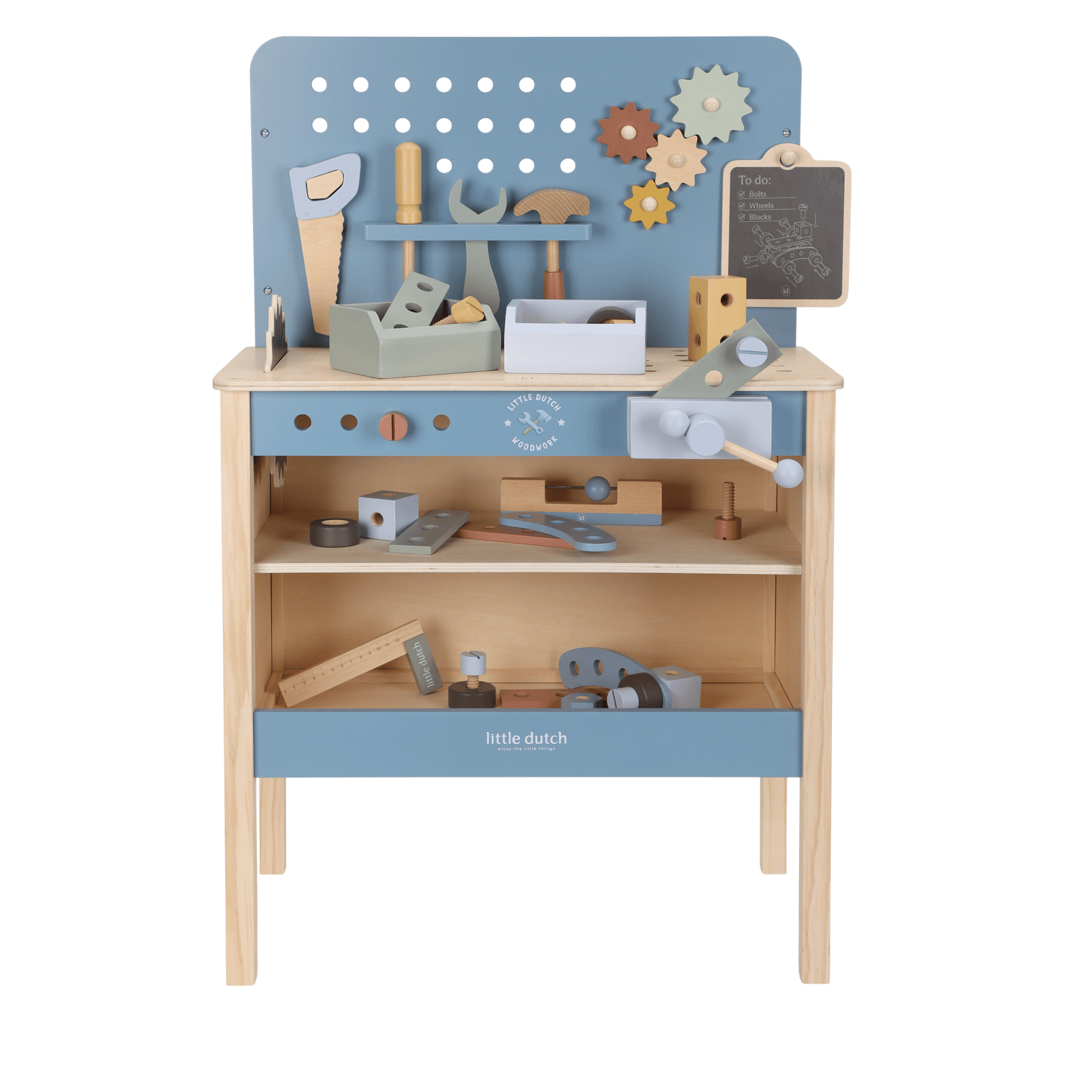 Blue Workbench and Accessories