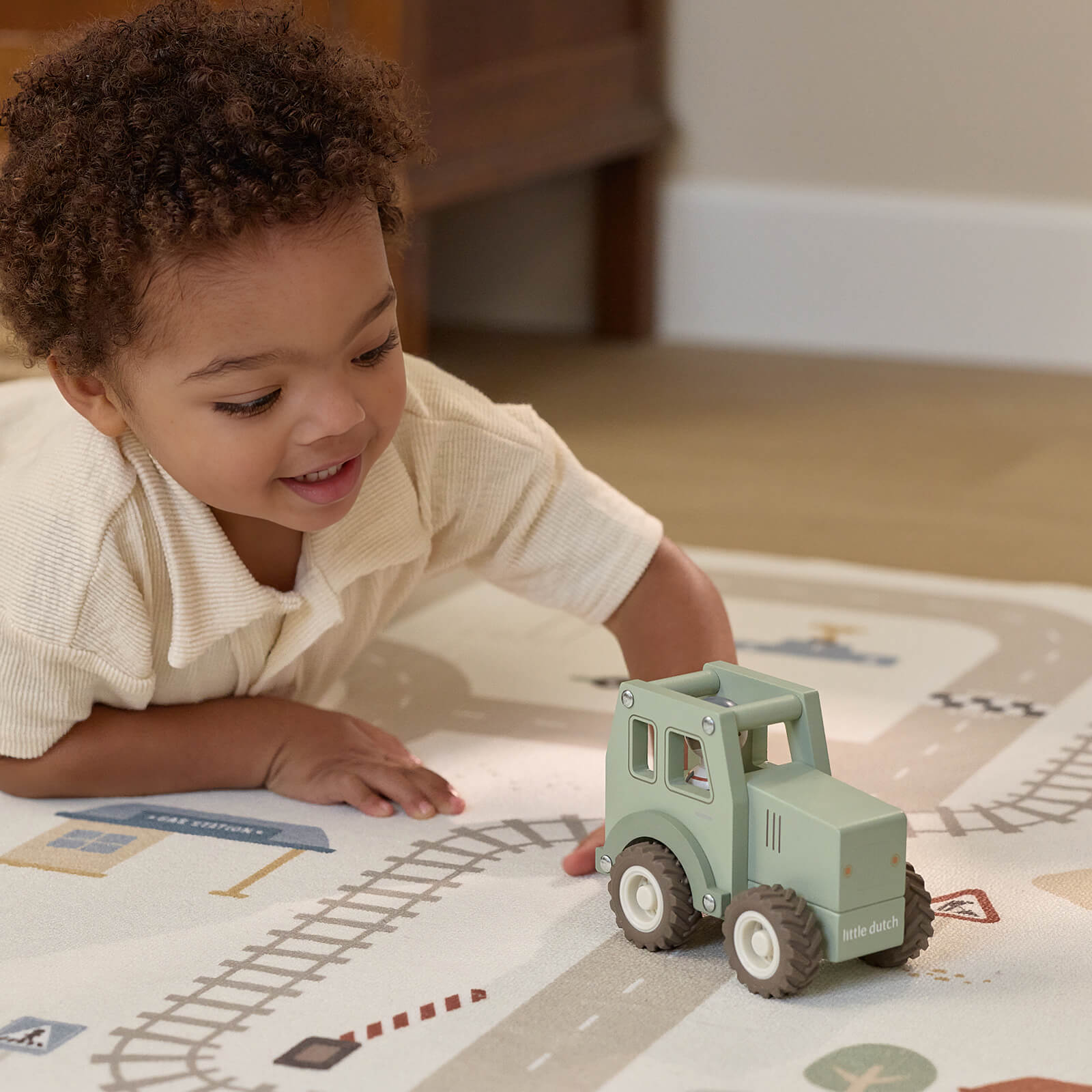 Wooden Tractor and Peg Doll