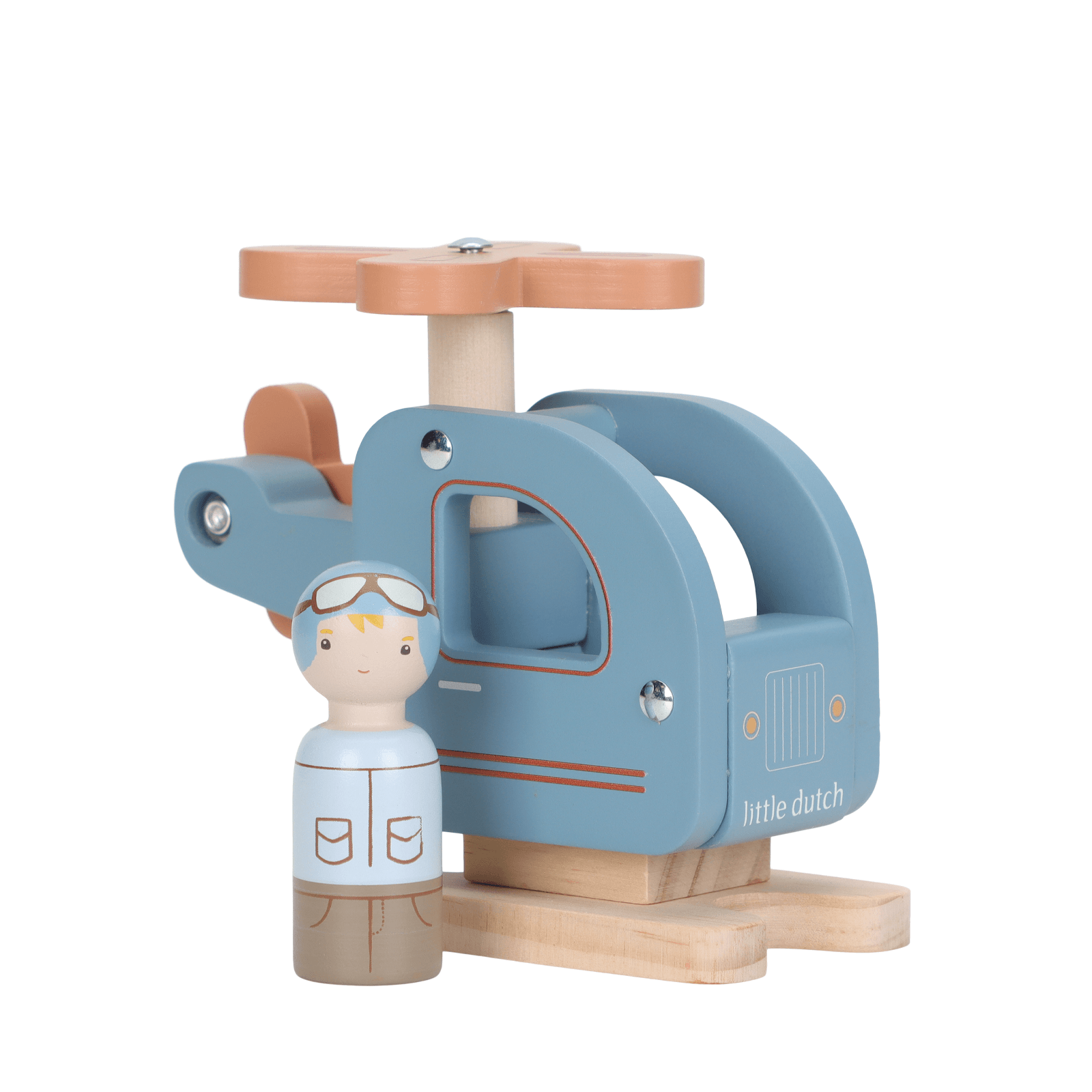 Wooden Helicopter and Peg Doll