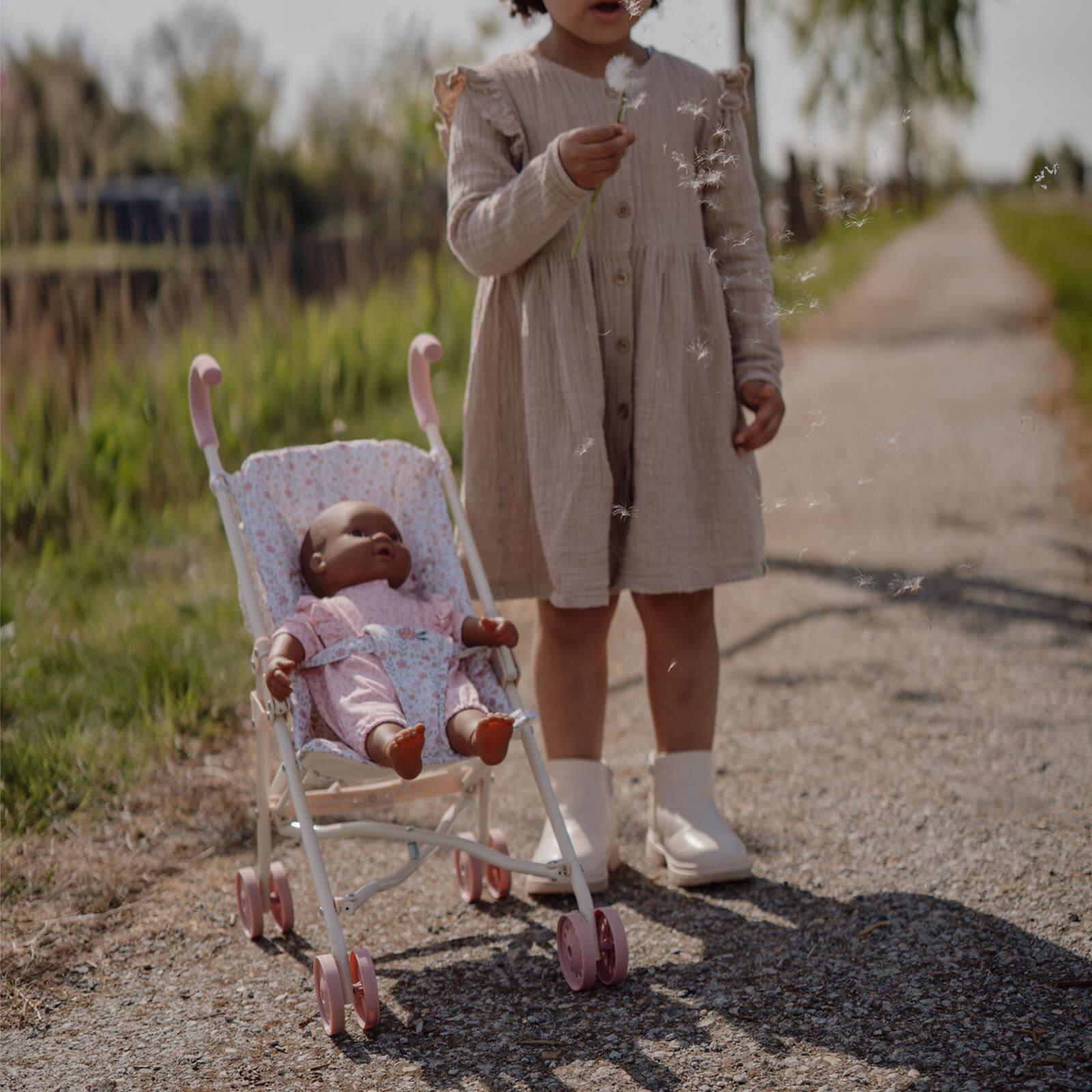 Baby Doll Stroller - Pink and Cream
