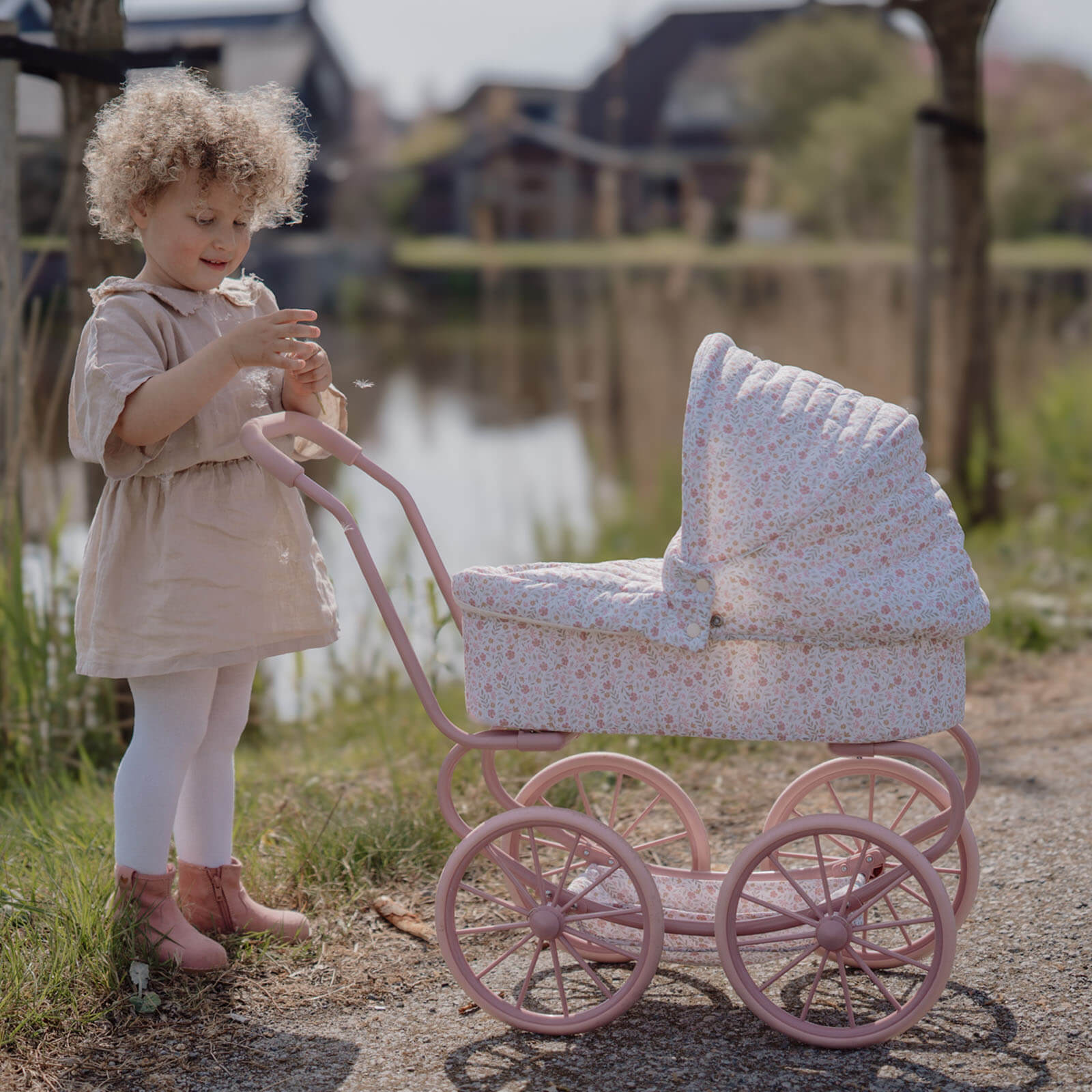 Baby Doll Pram - Pink Flowers