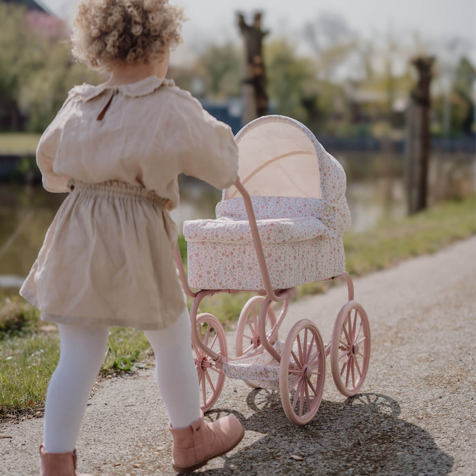 Baby Doll Pram - Pink Flowers