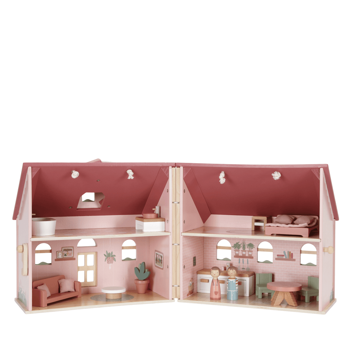 Portable Pink Doll's House Plus Furniture and Accessories