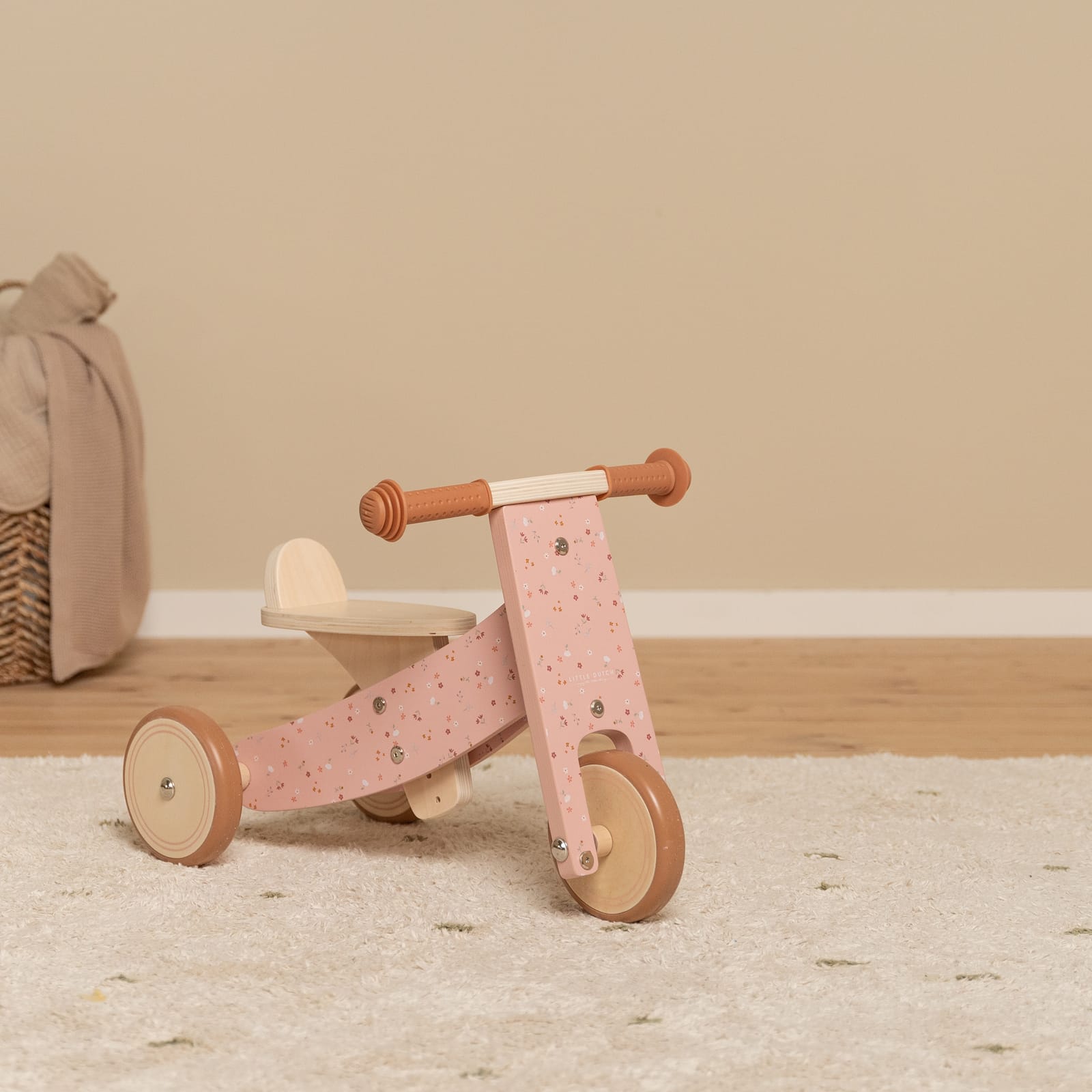 Wooden Tricycle - Pink Flower