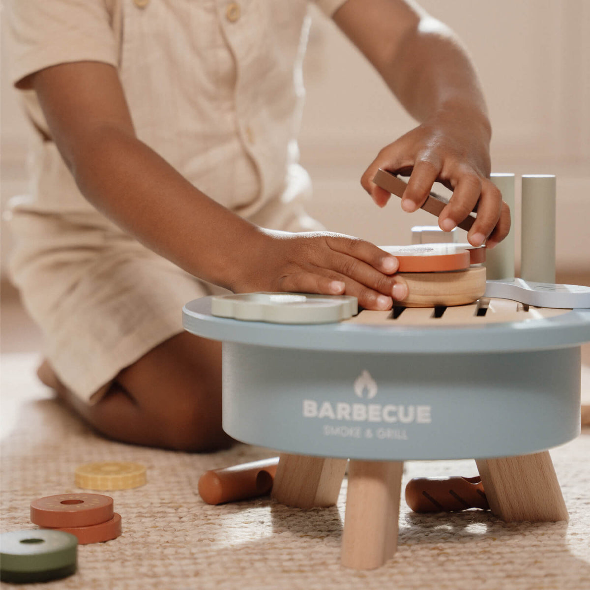 Wooden Barbecue and Food Toy Set