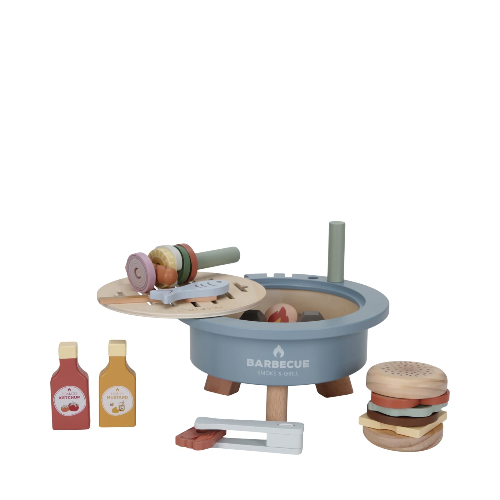 Wooden Barbecue and Food Toy Set